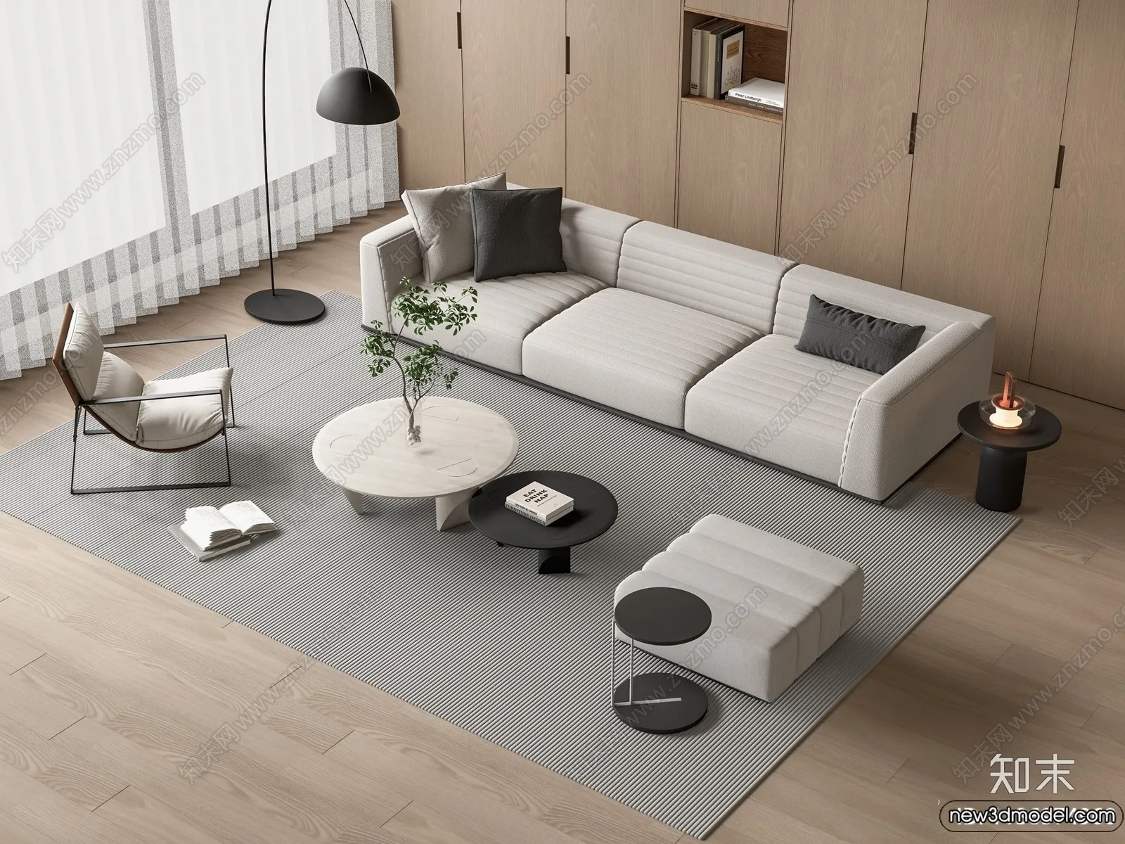 Sofa 3D Models - 3D Furniture for Living Room - 3D Interior - 046