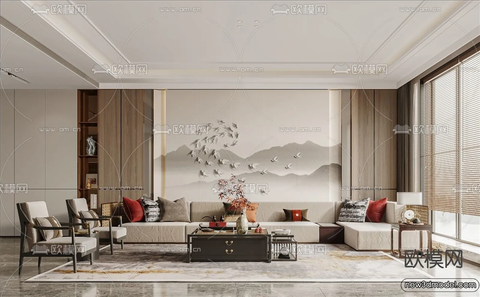 Sofa 3D Models - 3D Furniture for Living Room - 3D Interior - 047