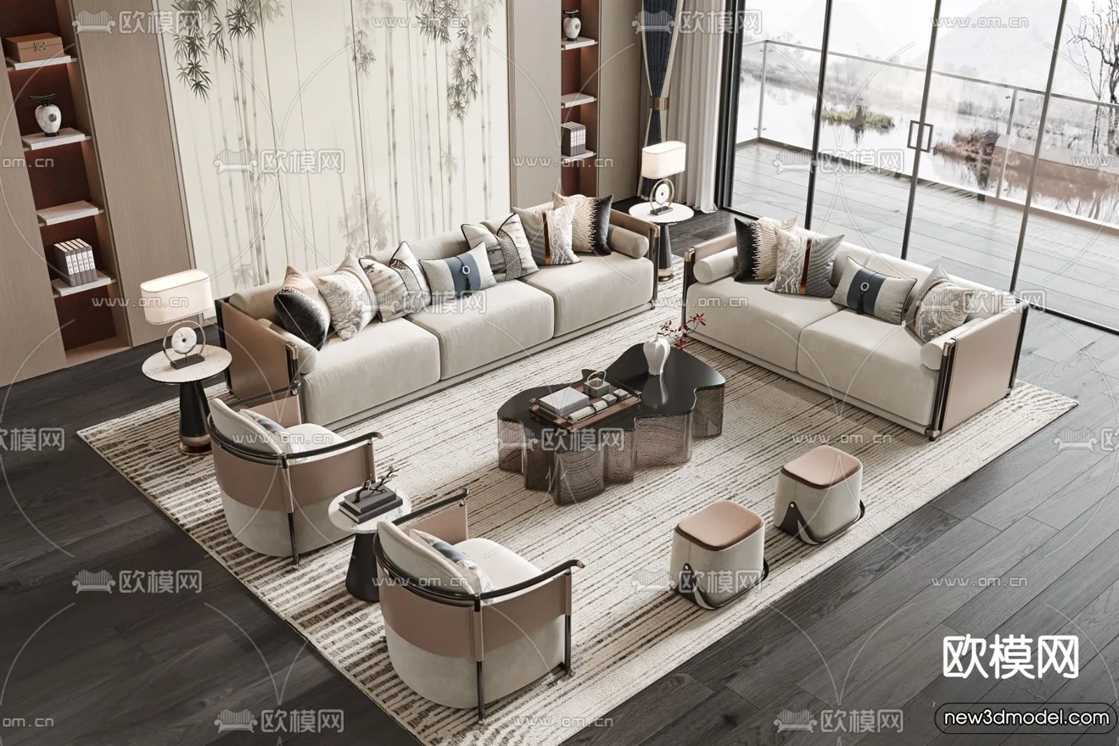 Sofa 3D Models - 3D Furniture for Living Room - 3D Interior - 050