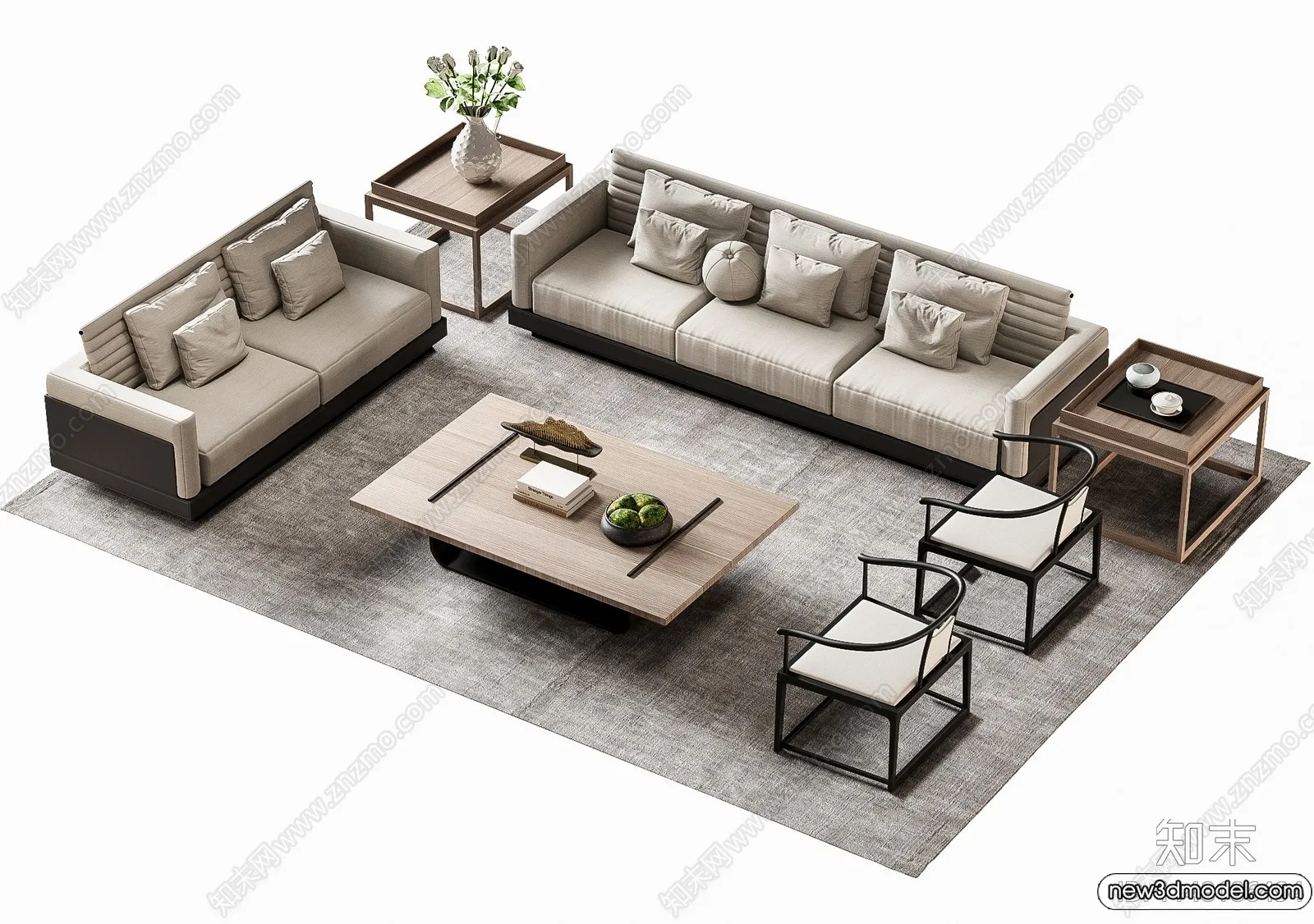 Sofa 3D Models - 3D Furniture for Living Room - 3D Interior - 052