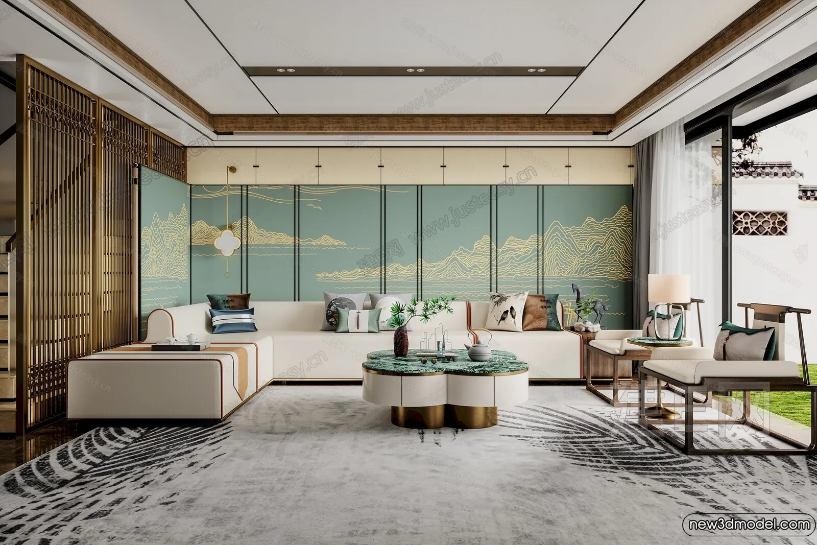 Sofa 3D Models - 3D Furniture for Living Room - 3D Interior - 053