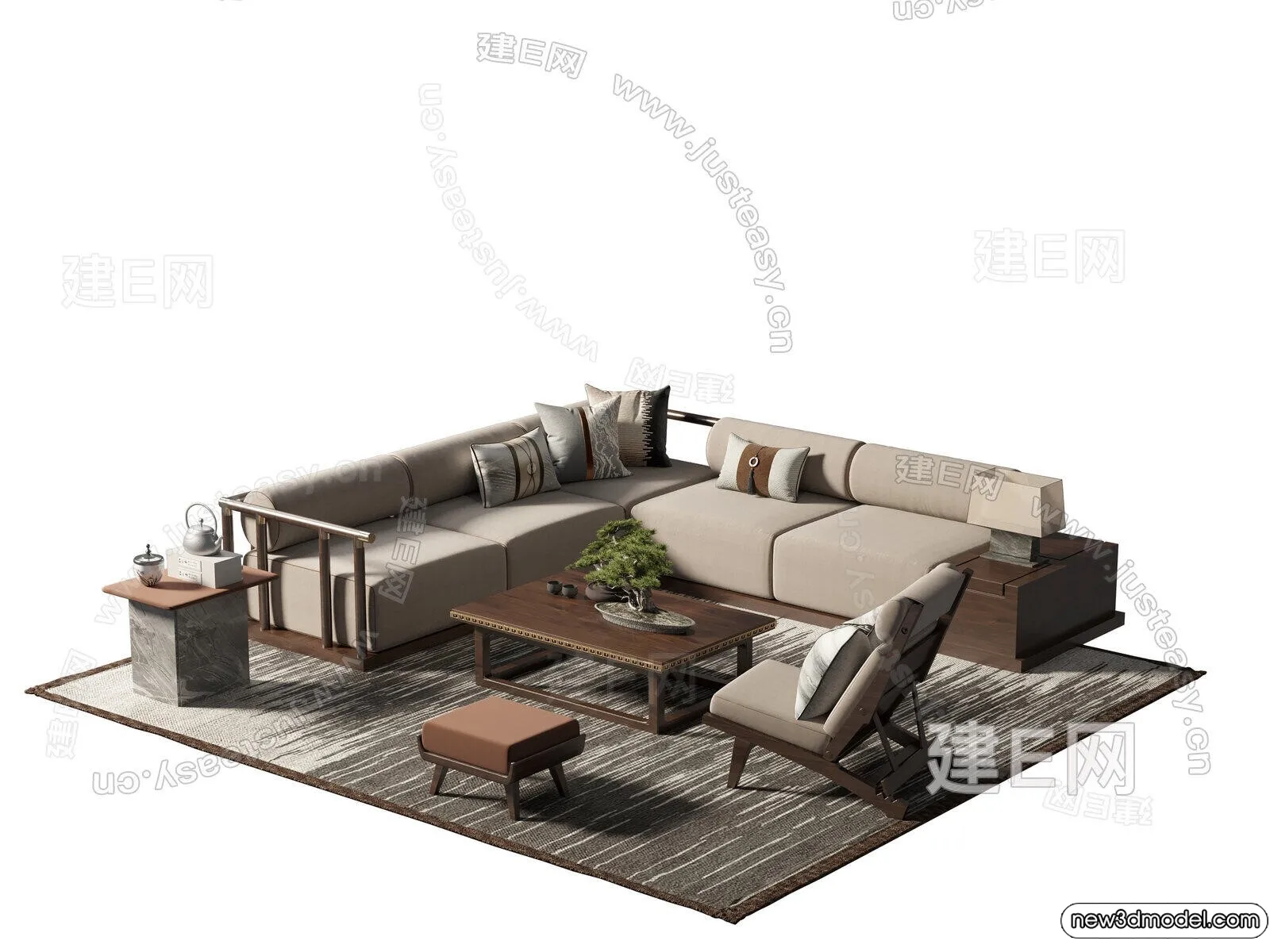 Sofa 3D Models - 3D Furniture for Living Room - 3D Interior - 055