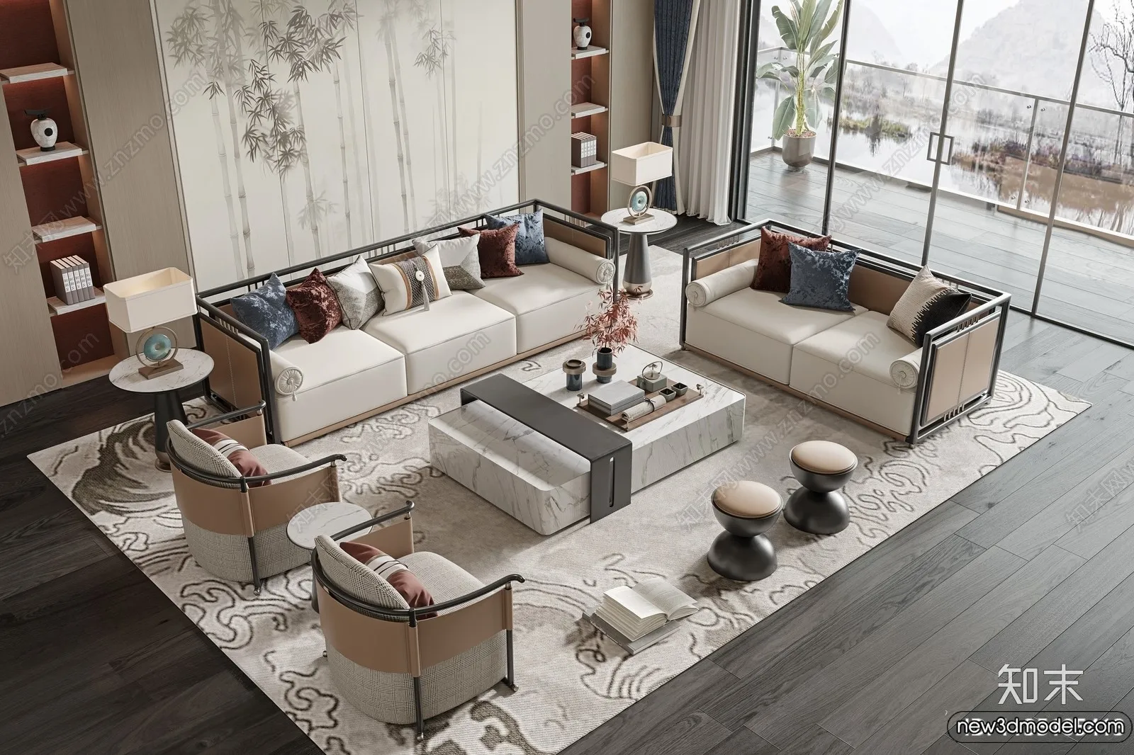 Sofa 3D Models - 3D Furniture for Living Room - 3D Interior - 056