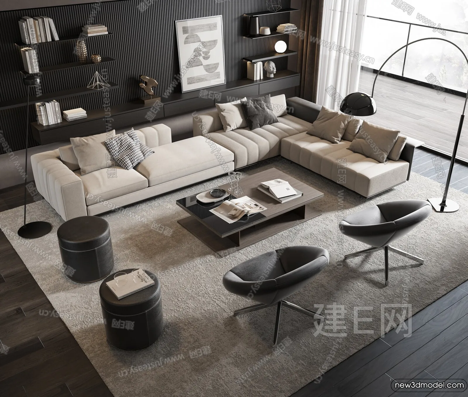 Sofa 3D Models - 3D Furniture for Living Room - 3D Interior - 057