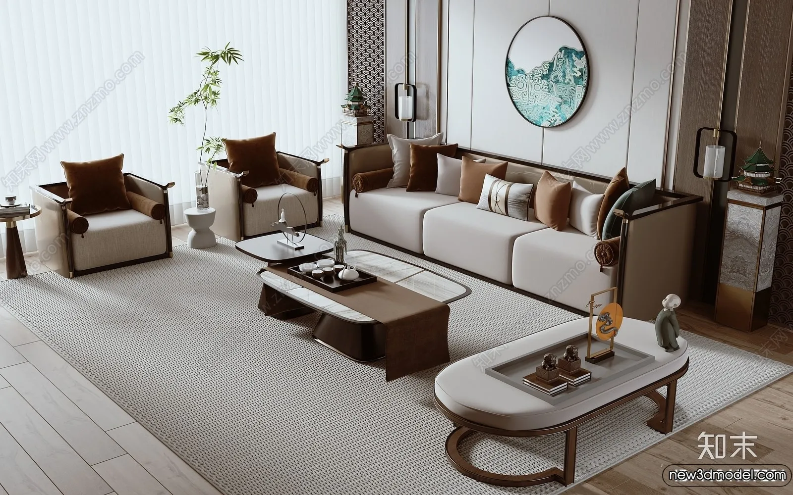 Sofa 3D Models - 3D Furniture for Living Room - 3D Interior - 058