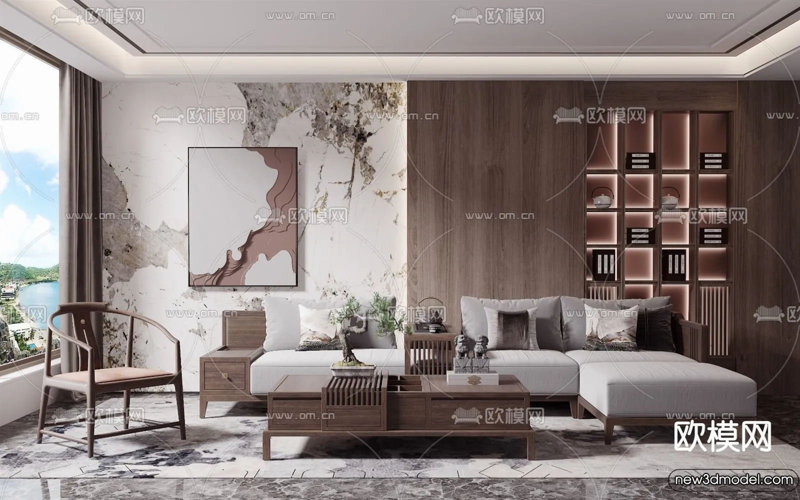 Sofa 3D Models - 3D Furniture for Living Room - 3D Interior - 059