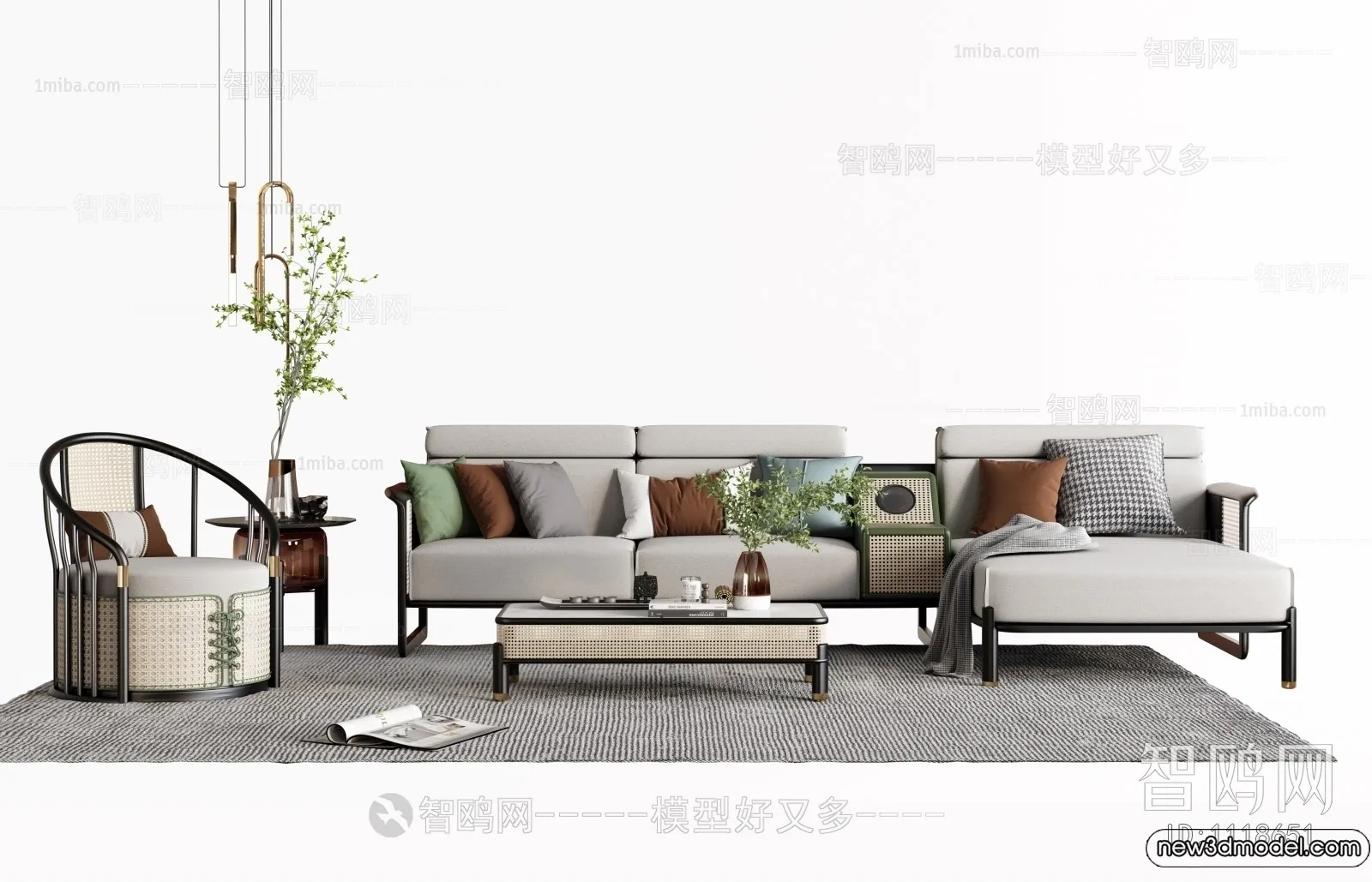 Sofa 3D Models - 3D Furniture for Living Room - 3D Interior - 060