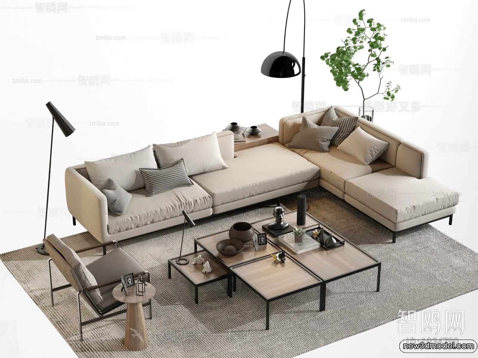 Sofa 3D Models - 3D Furniture for Living Room - 3D Interior - 061