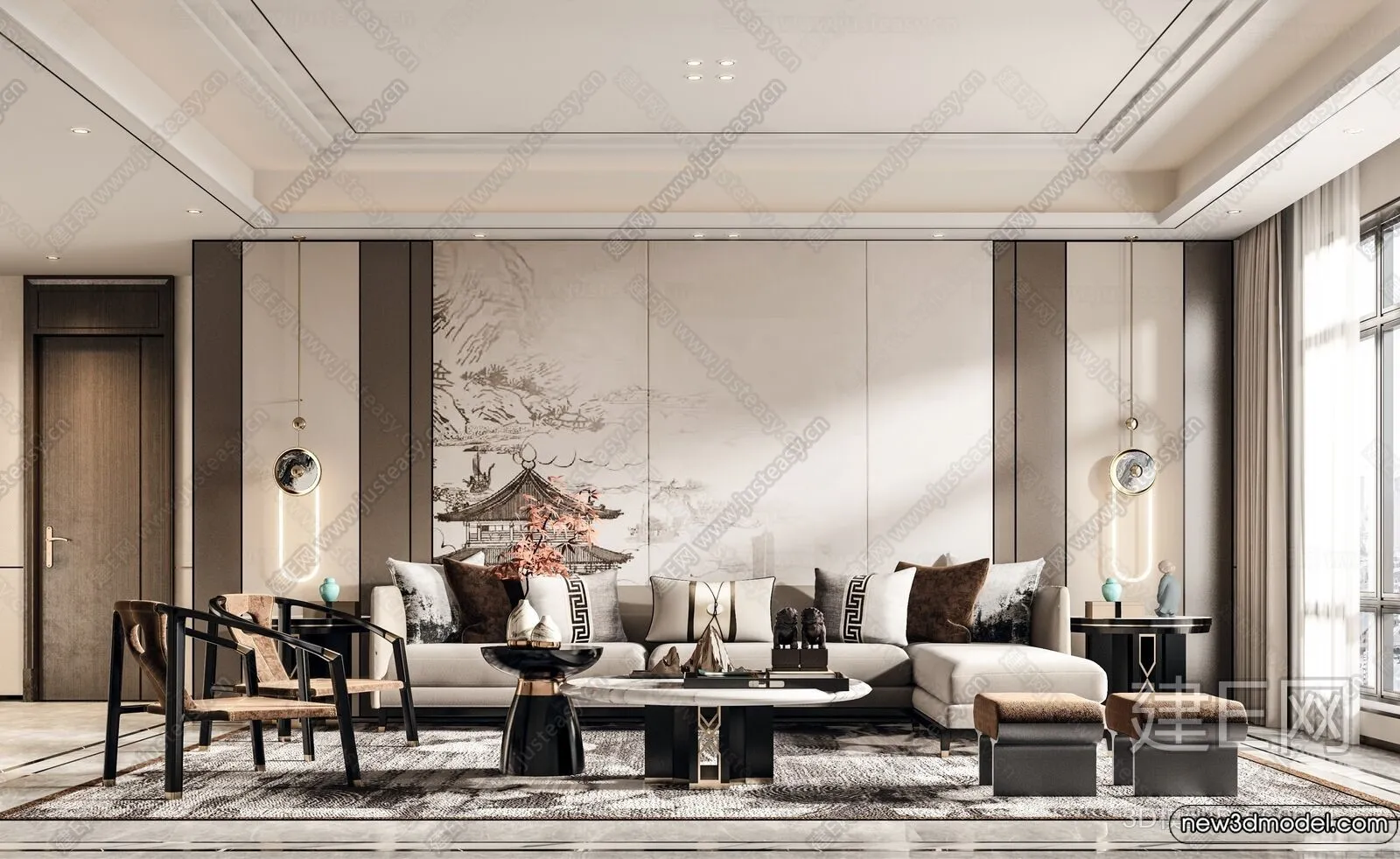 Sofa 3D Models - 3D Furniture for Living Room - 3D Interior - 062