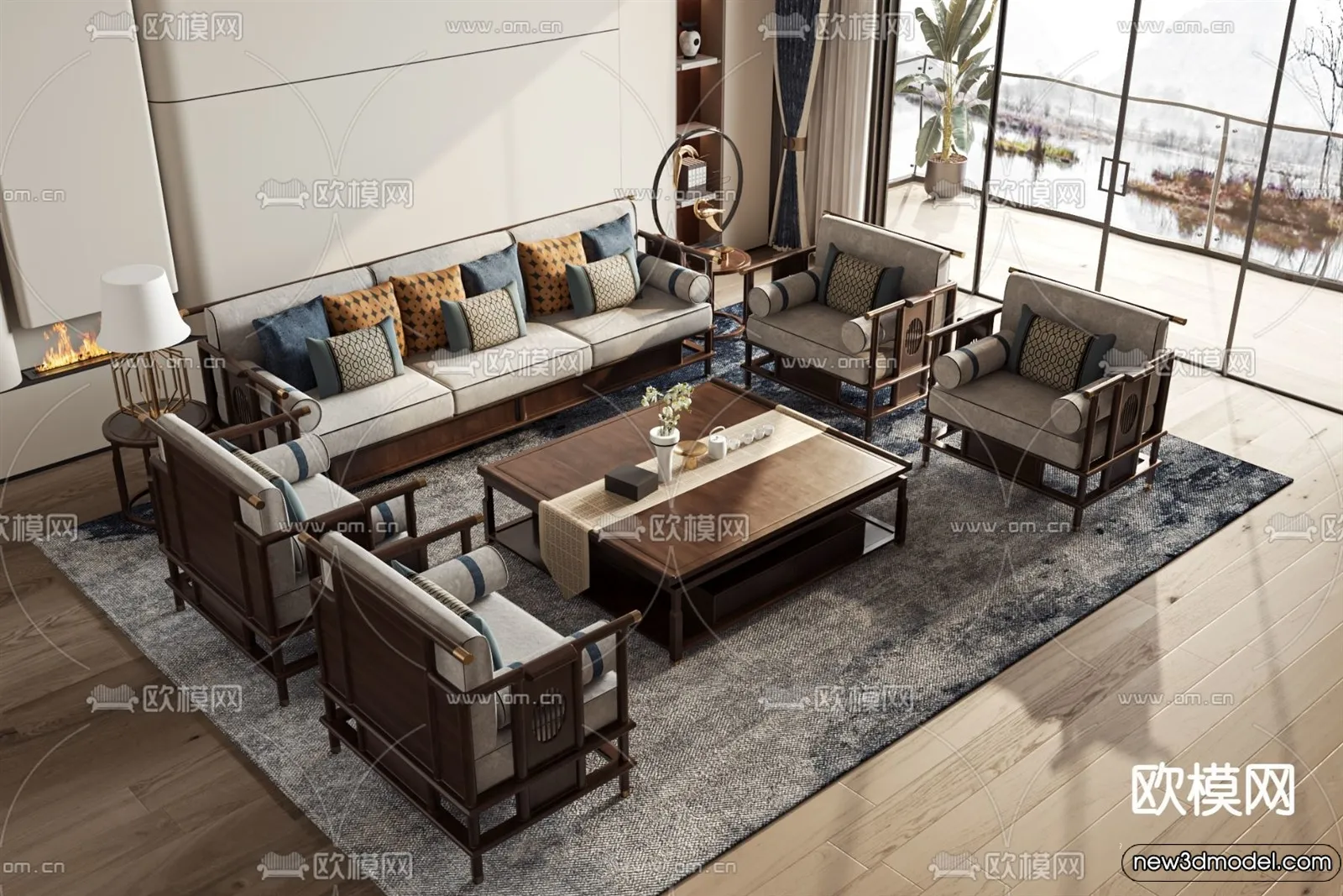 Sofa 3D Models - 3D Furniture for Living Room - 3D Interior - 064