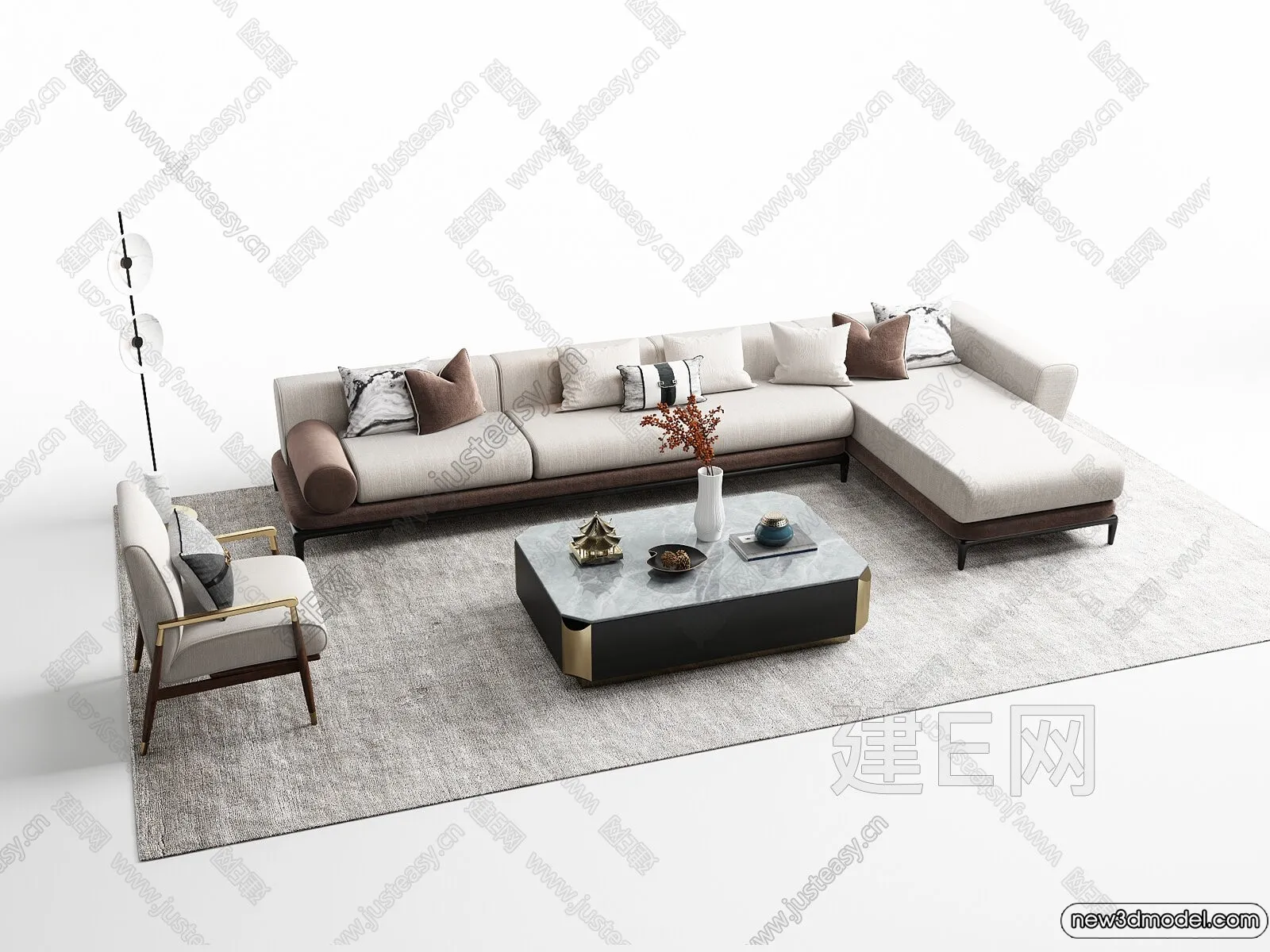 Sofa 3D Models - 3D Furniture for Living Room - 3D Interior - 066