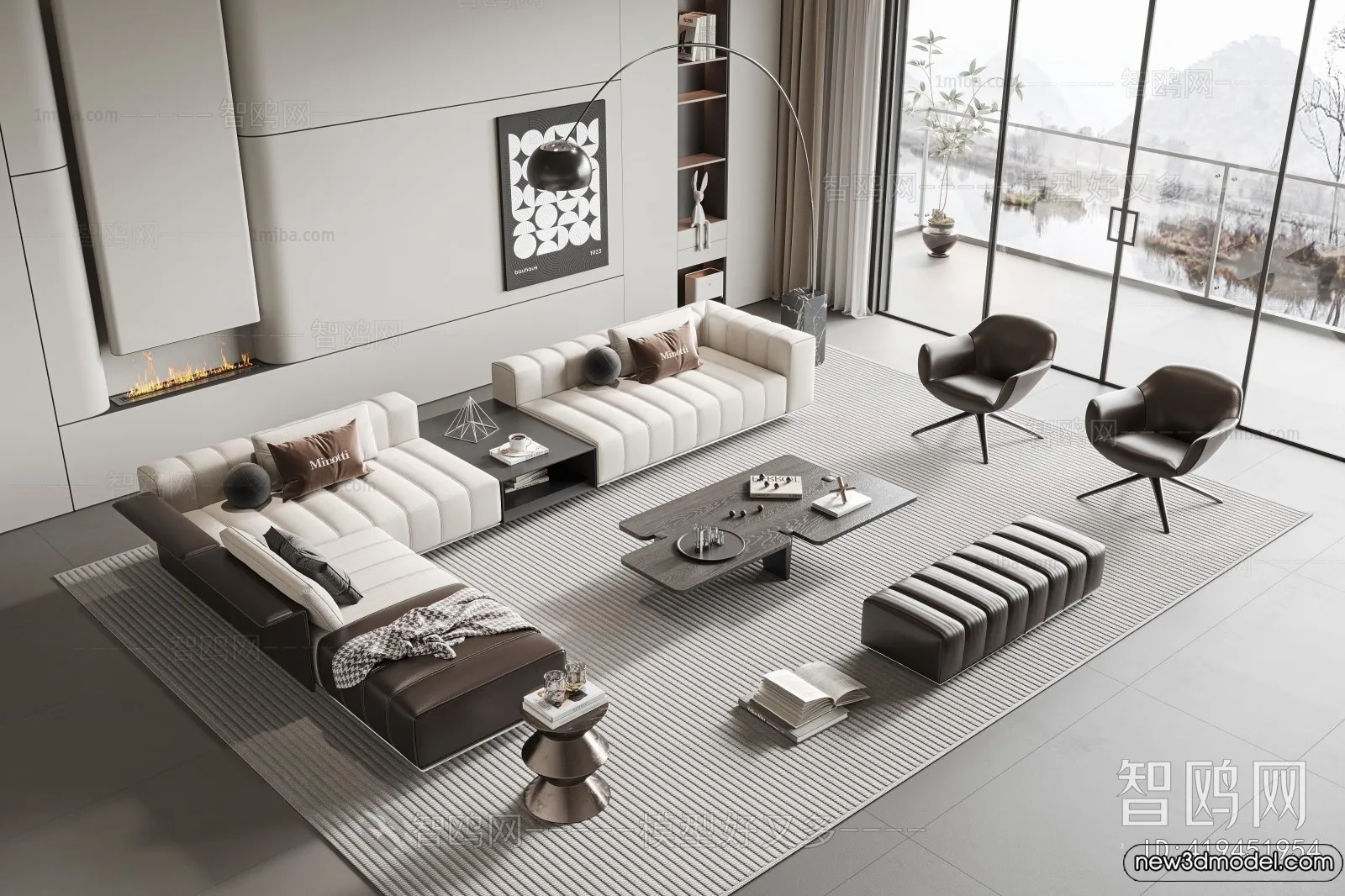 Sofa 3D Models - 3D Furniture for Living Room - 3D Interior - 068