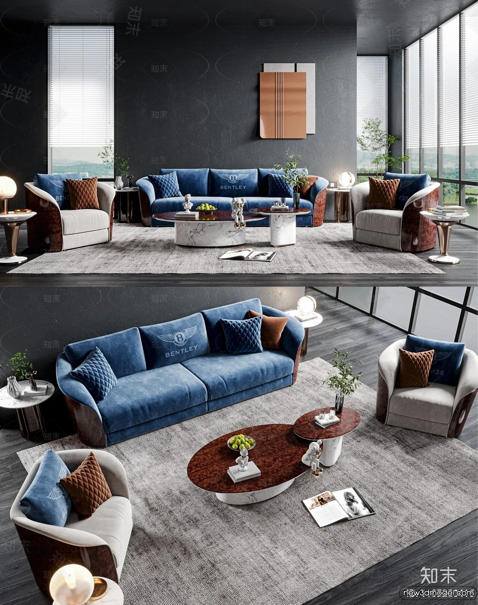 Sofa 3D Models - 3D Furniture for Living Room - 3D Interior - 073