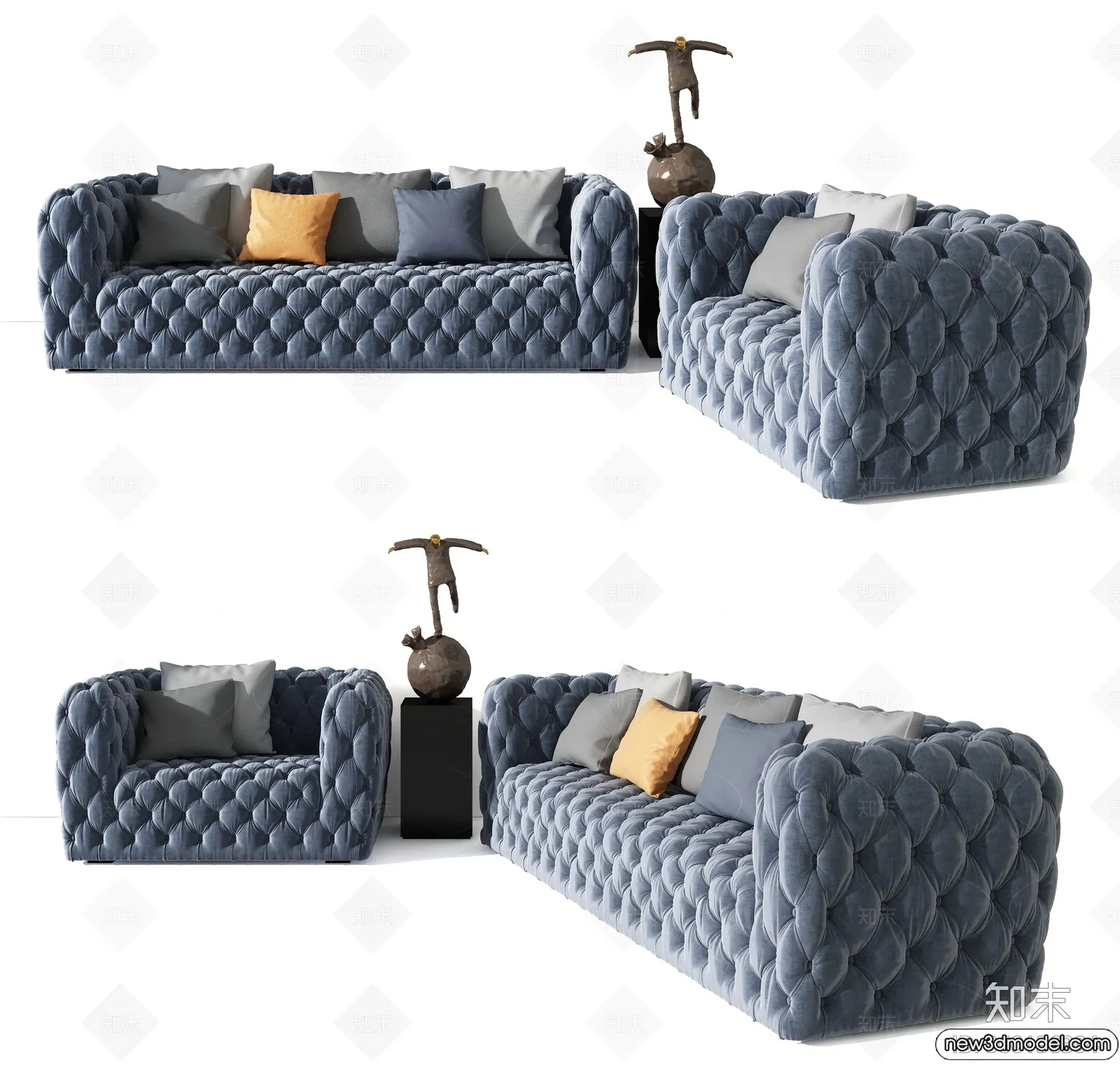 Sofa 3D Models - 3D Furniture for Living Room - 3D Interior - 074