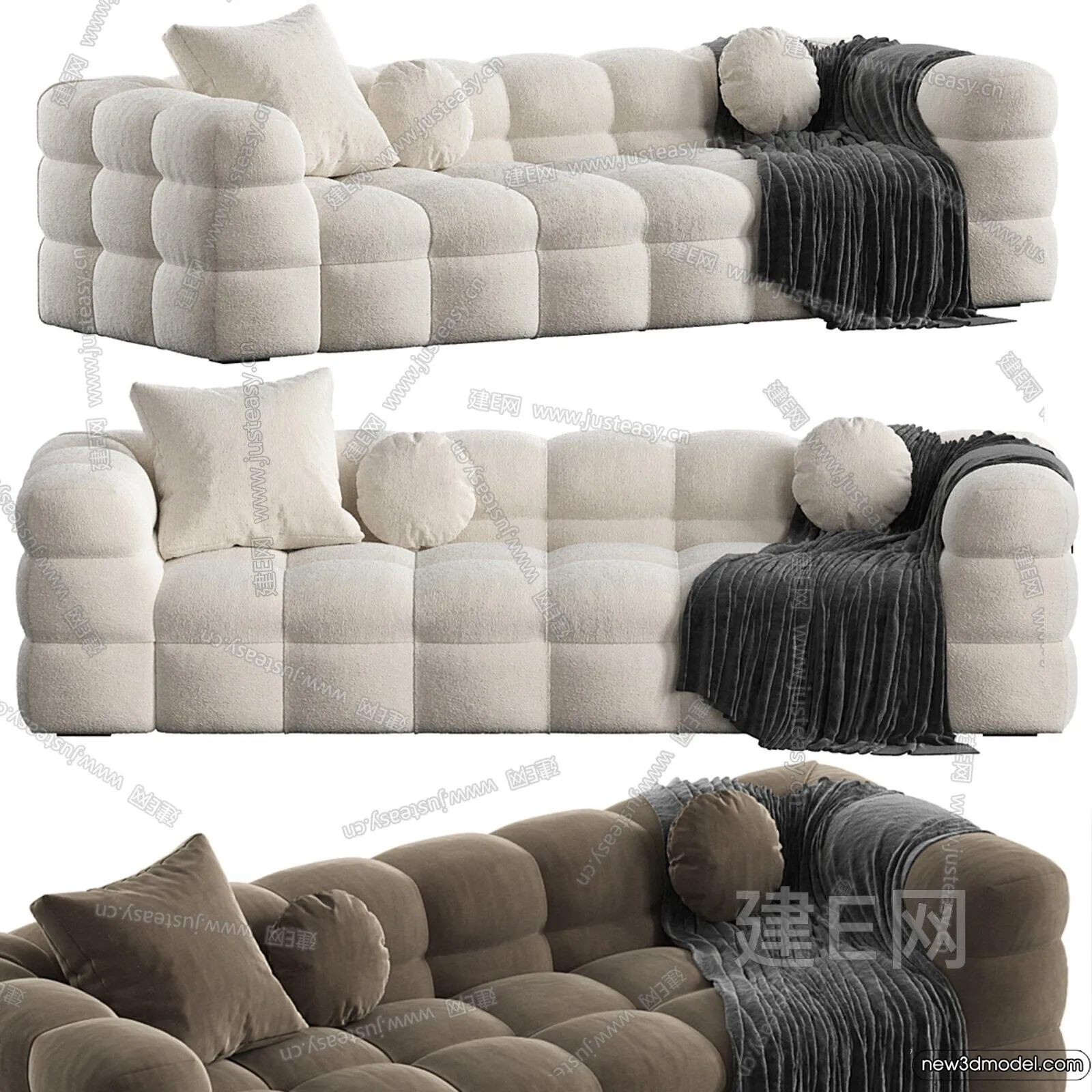 Sofa 3D Models - 3D Furniture for Living Room - 3D Interior - 081