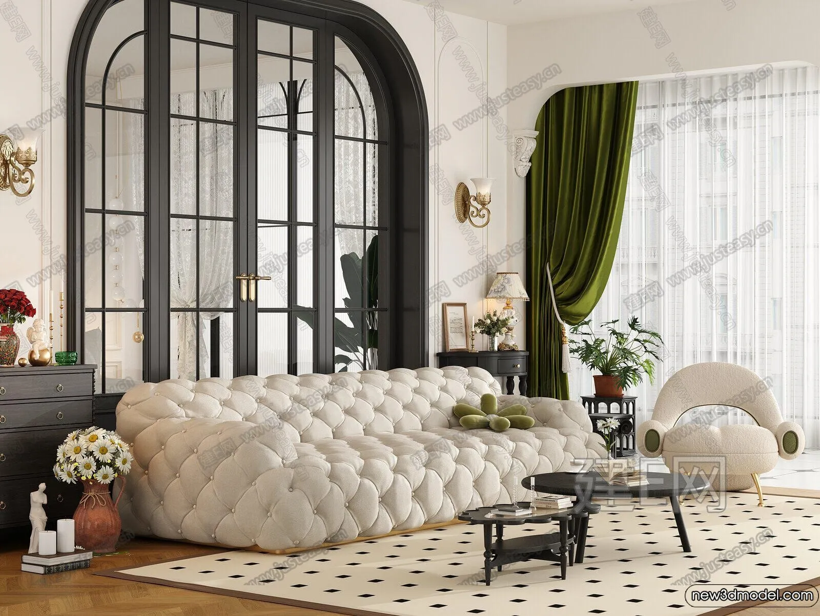 Sofa 3D Models - 3D Furniture for Living Room - 3D Interior - 083