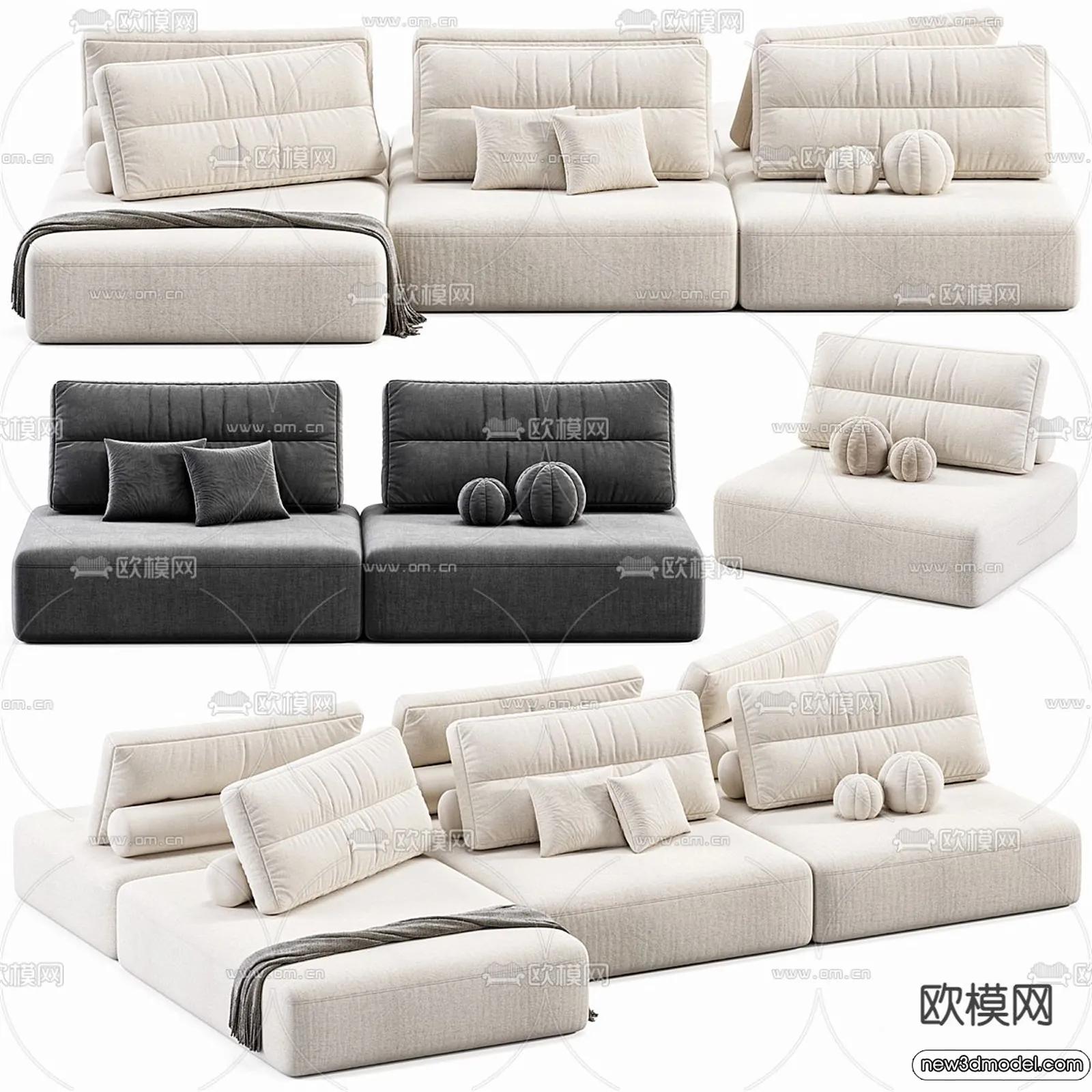 Sofa 3D Models - 3D Furniture for Living Room - 3D Interior - 085