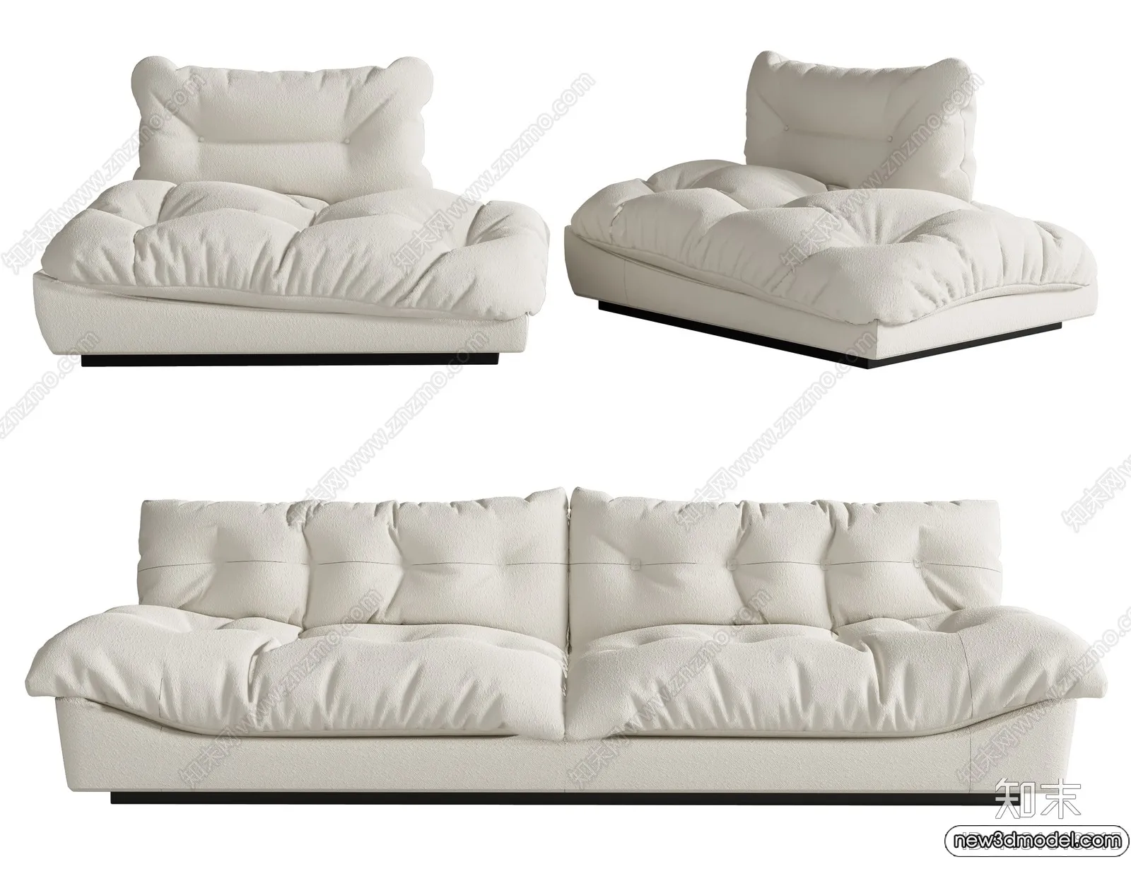 Sofa 3D Models - 3D Furniture for Living Room - 3D Interior - 092