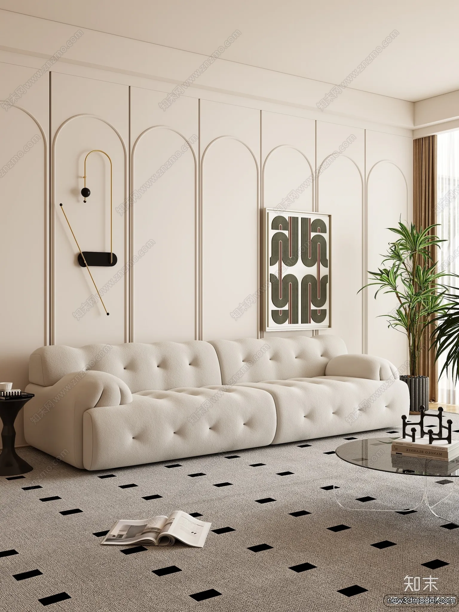 Sofa 3D Models - 3D Furniture for Living Room - 3D Interior - 094