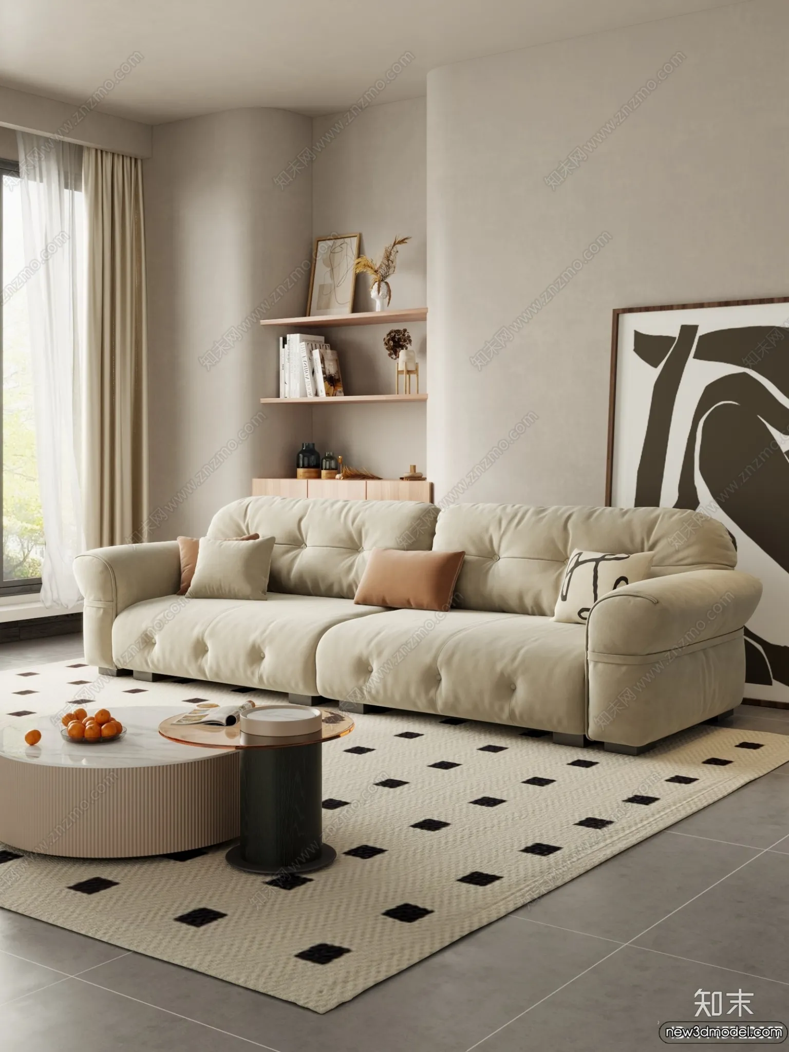 Sofa 3D Models - 3D Furniture for Living Room - 3D Interior - 096