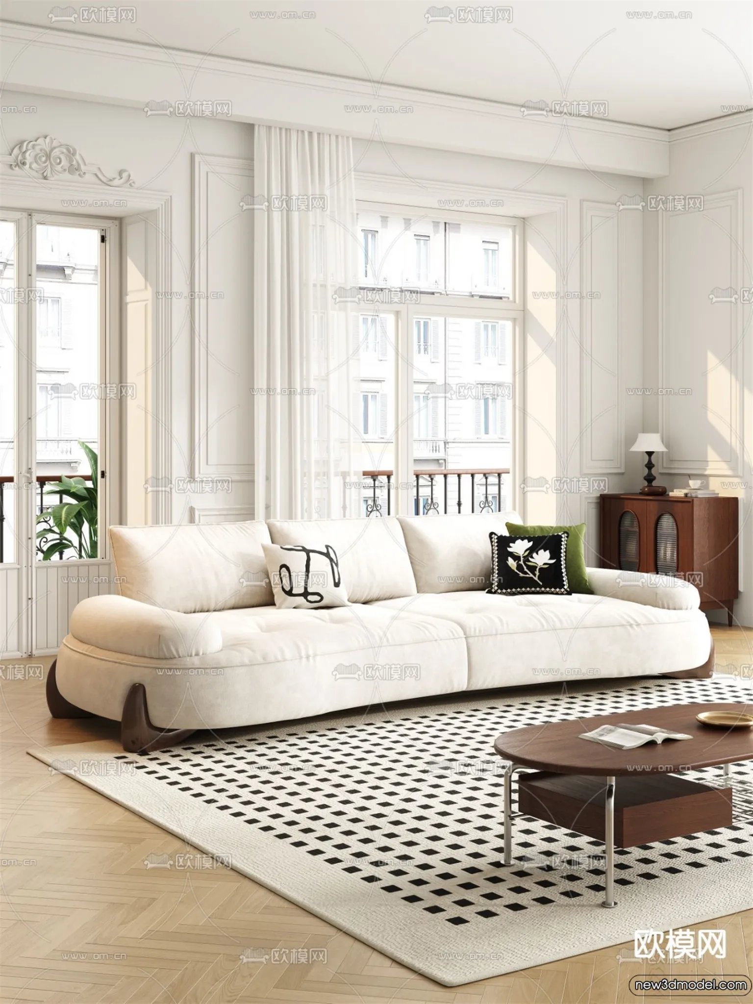 Sofa 3D Models - 3D Furniture for Living Room - 3D Interior - 098