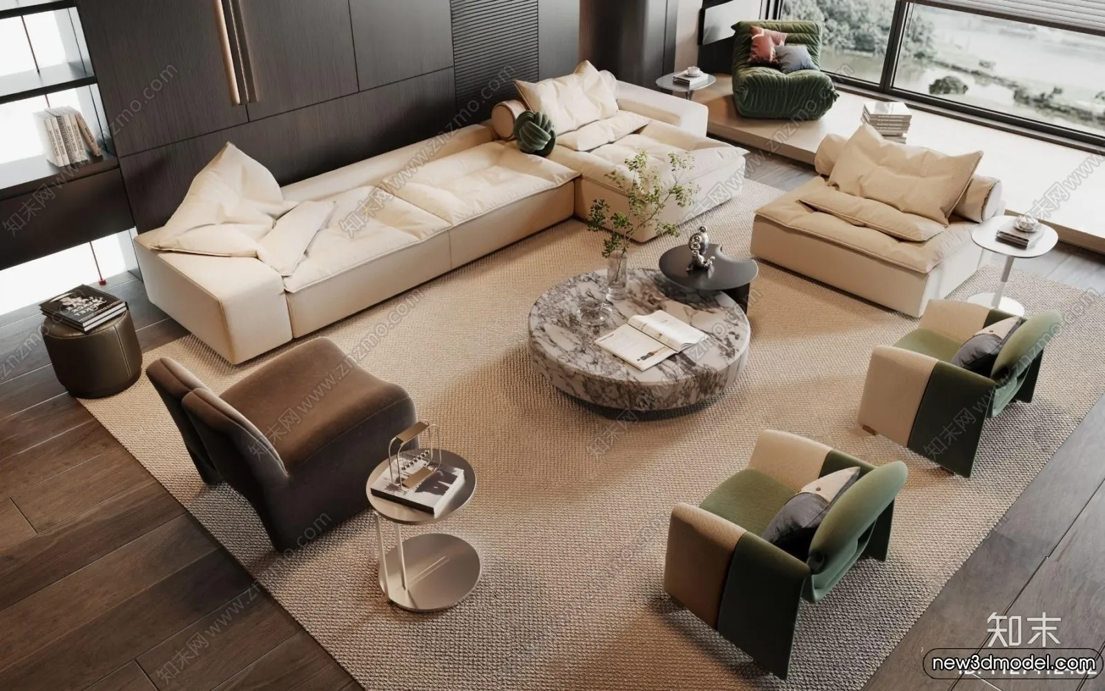 Sofa 3D Models - 3D Furniture for Living Room - 3D Interior - 101