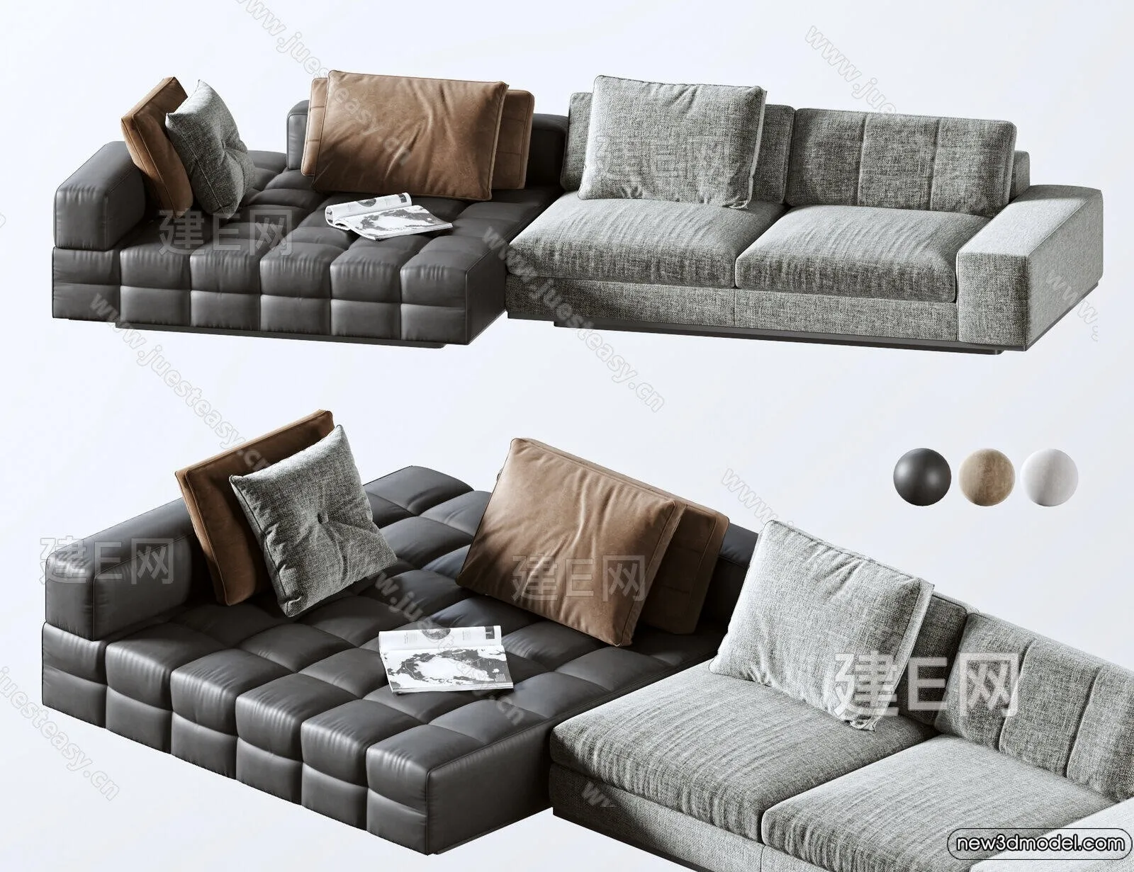 Sofa 3D Models - 3D Furniture for Living Room - 3D Interior - 107