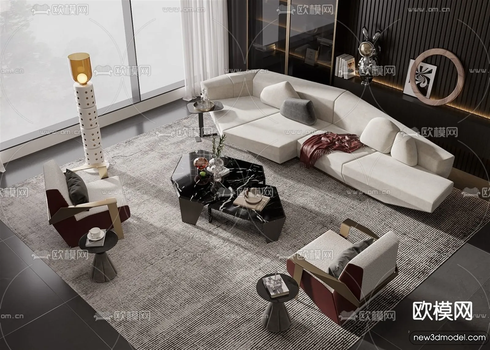 Sofa 3D Models - 3D Furniture for Living Room - 3D Interior - 113