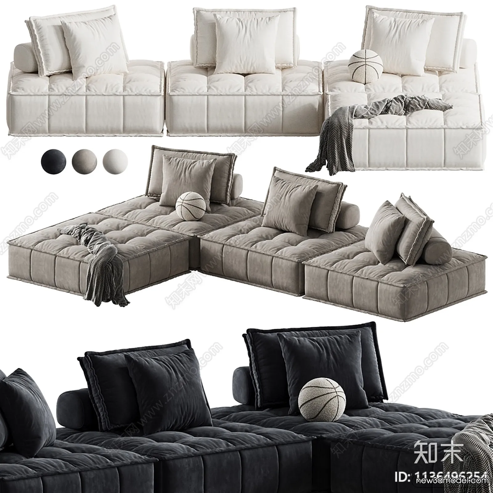 Sofa 3D Models - 3D Furniture for Living Room - 3D Interior - 120