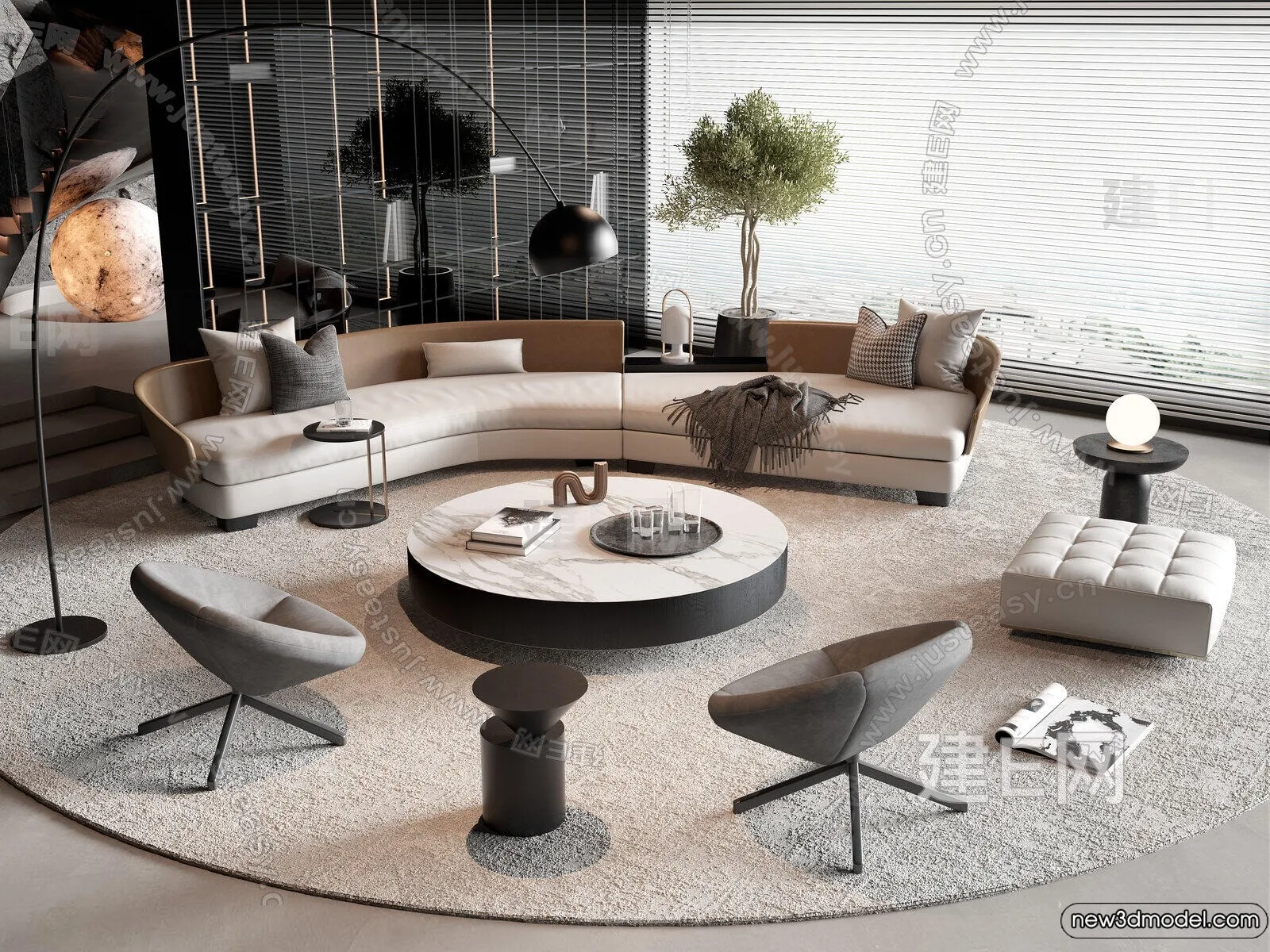Sofa 3D Models - 3D Furniture for Living Room - 3D Interior - 135