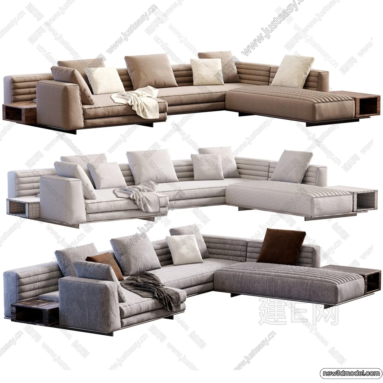 Sofa 3D Models - 3D Furniture for Living Room - 3D Interior - 136