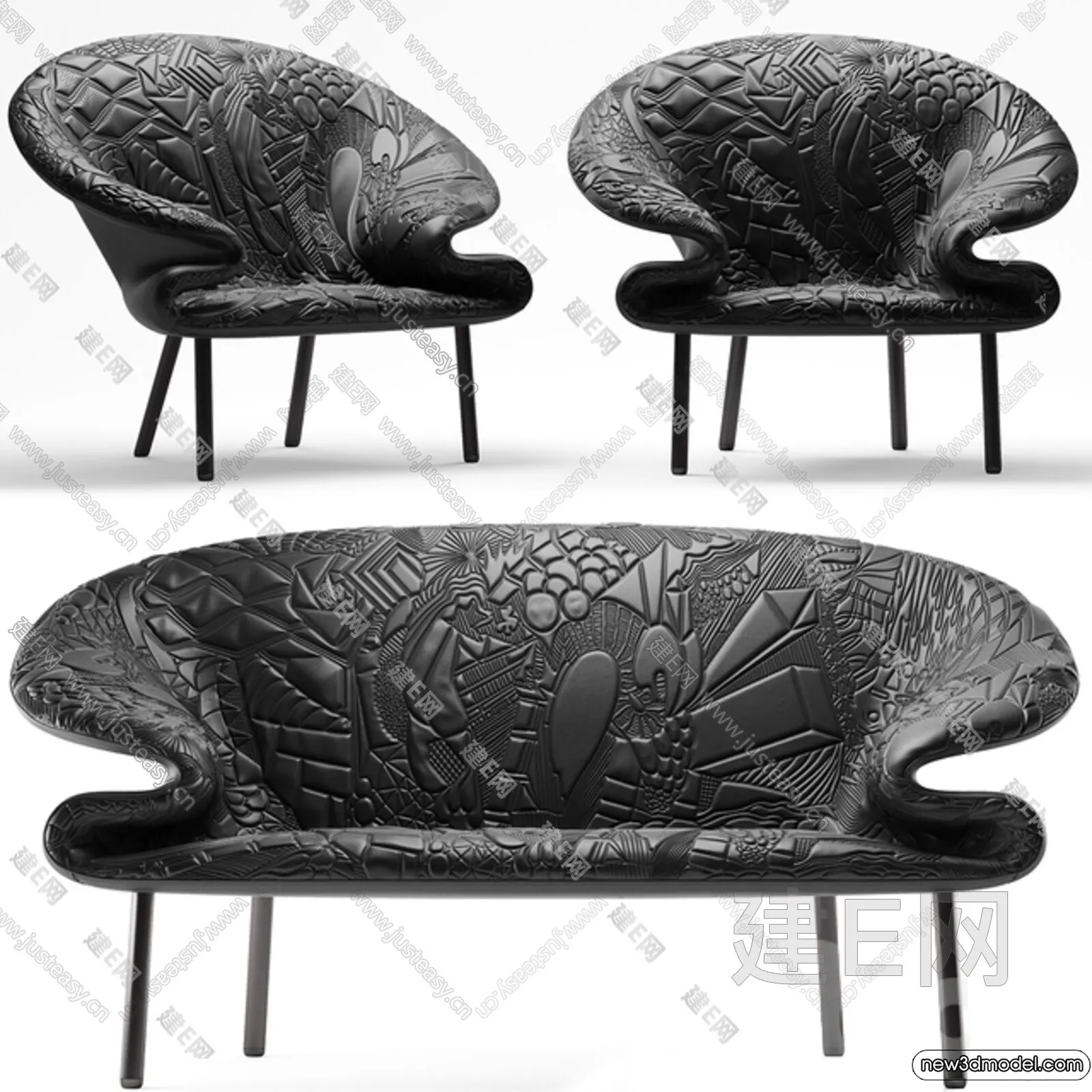 Sofa 3D Models - 3D Furniture for Living Room - 3D Interior - 153