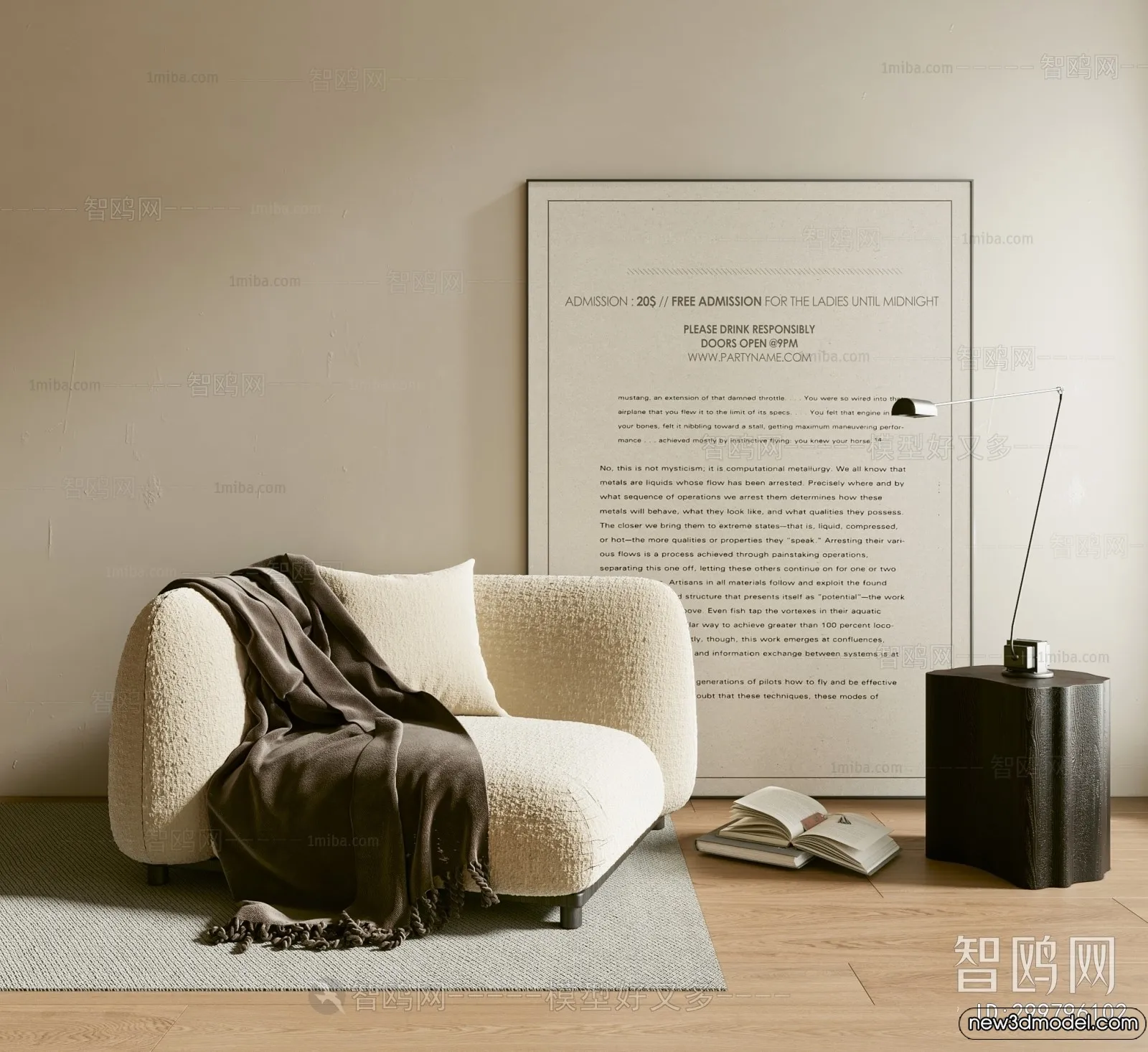 Sofa 3D Models - 3D Furniture for Living Room - 3D Interior - 156