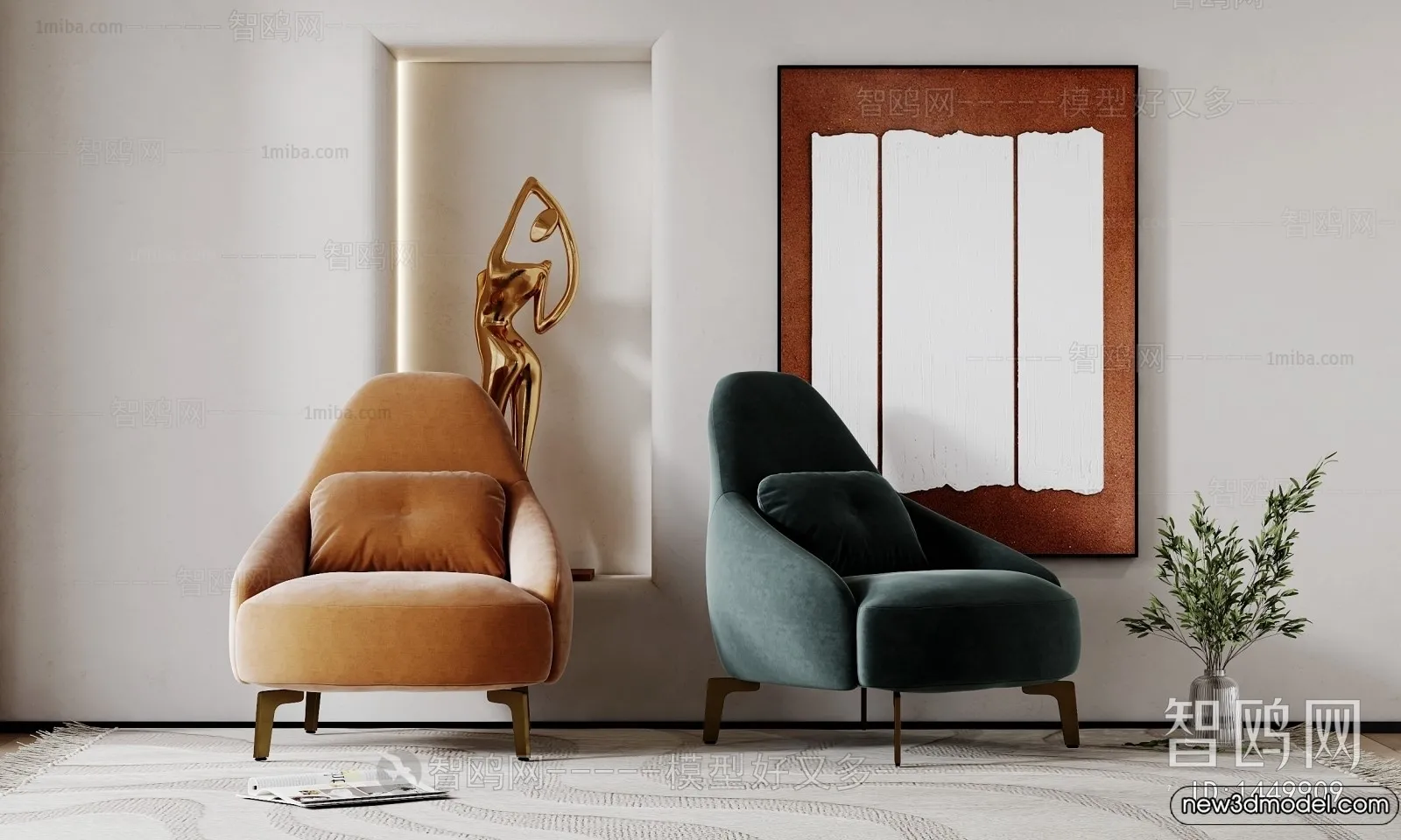 Sofa 3D Models - 3D Furniture for Living Room - 3D Interior - 158