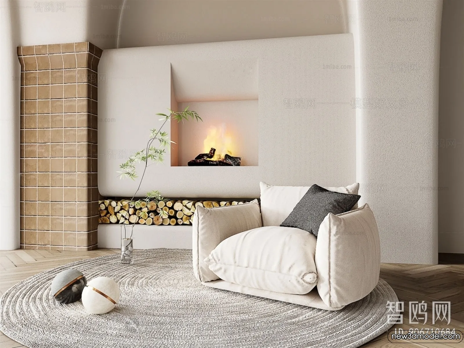 Sofa 3D Models - 3D Furniture for Living Room - 3D Interior - 159