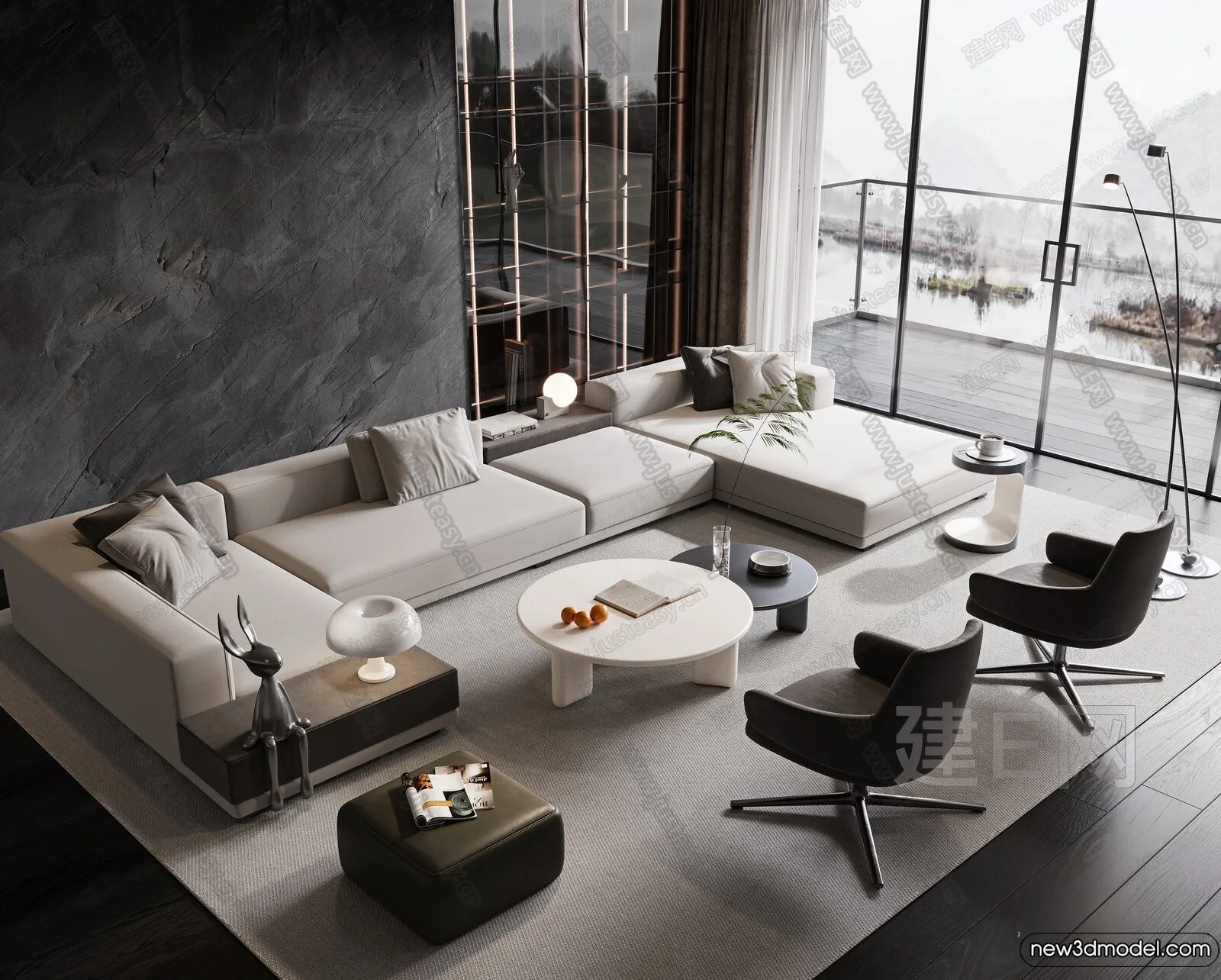 Sofa 3D Models - 3D Furniture for Living Room - 3D Interior - 168