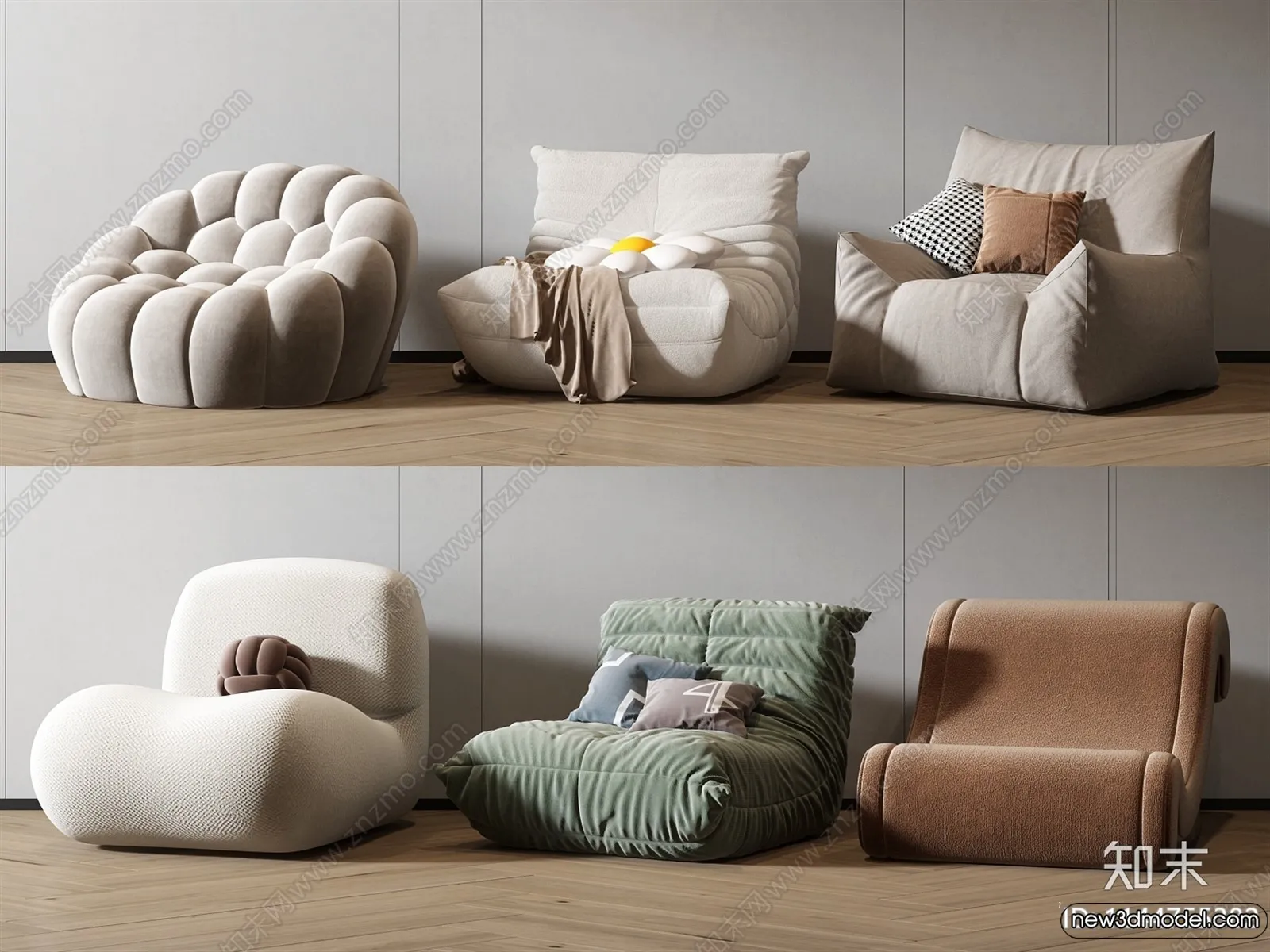 Sofa 3D Models - 3D Furniture for Living Room - 3D Interior - 183