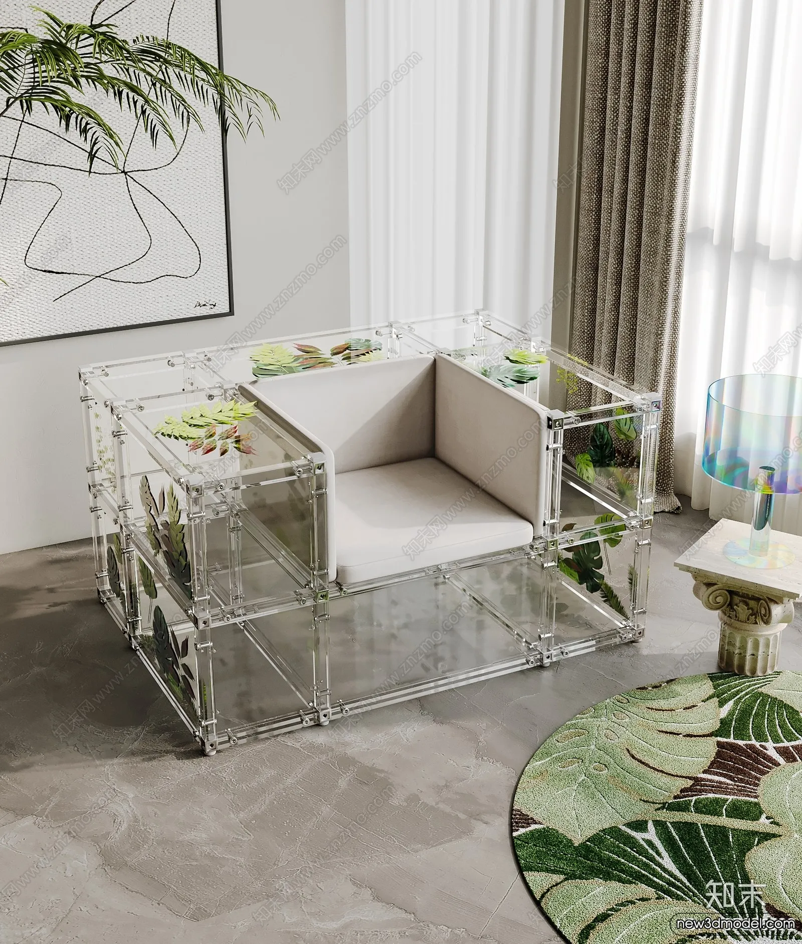 Sofa 3D Models - 3D Furniture for Living Room - 3D Interior - 197