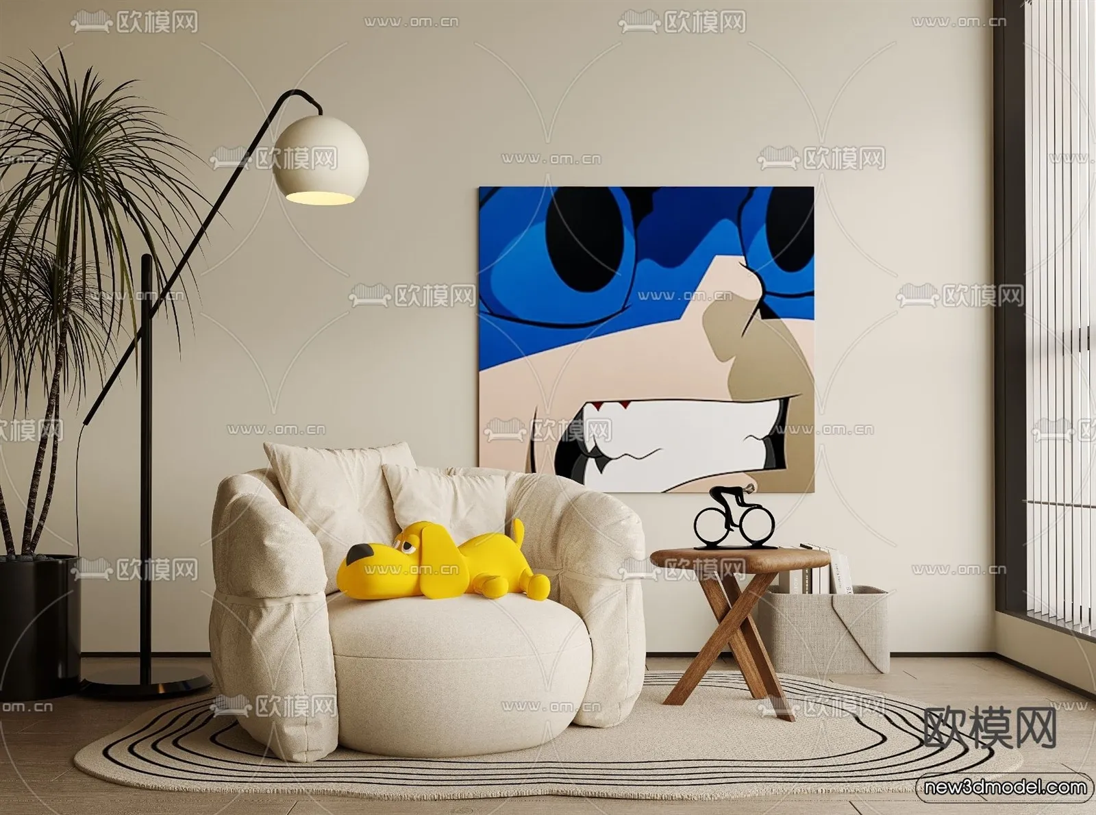 Sofa 3D Models - 3D Furniture for Living Room - 3D Interior - 199