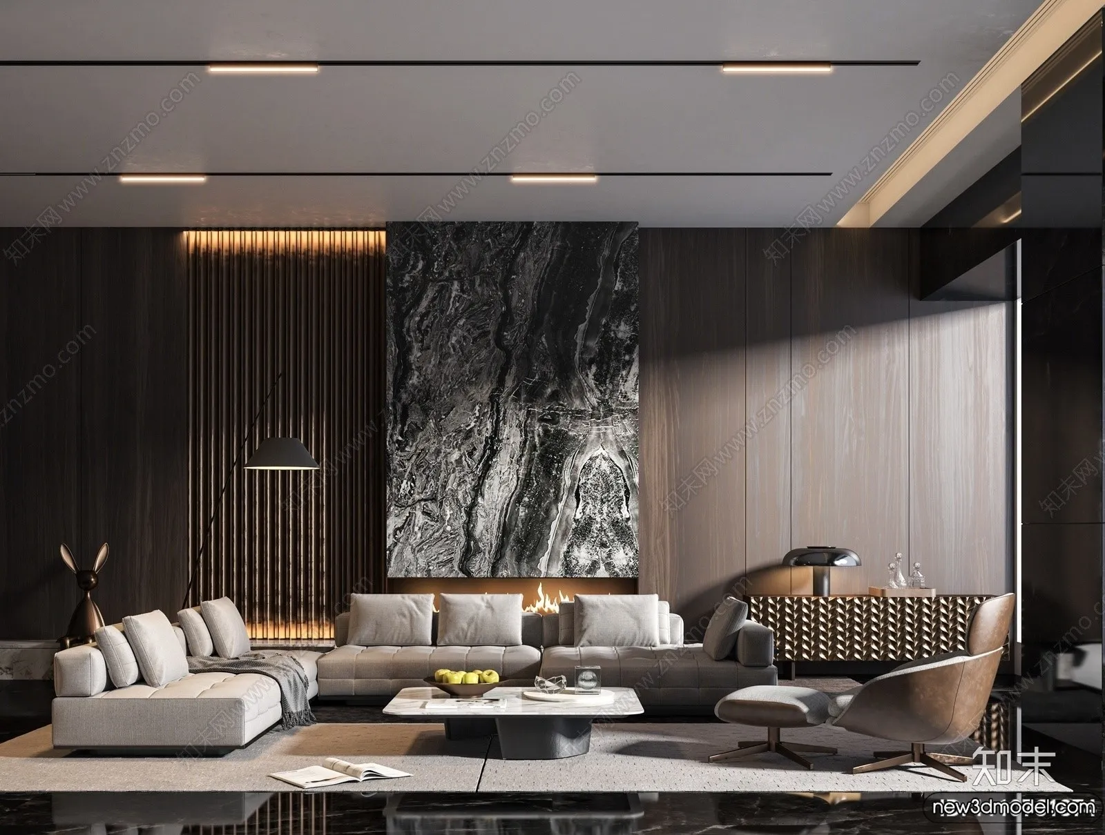 Sofa 3D Models - 3D Furniture for Living Room - 3D Interior - 201