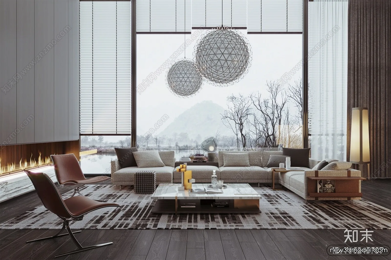 Sofa 3D Models - 3D Furniture for Living Room - 3D Interior - 212