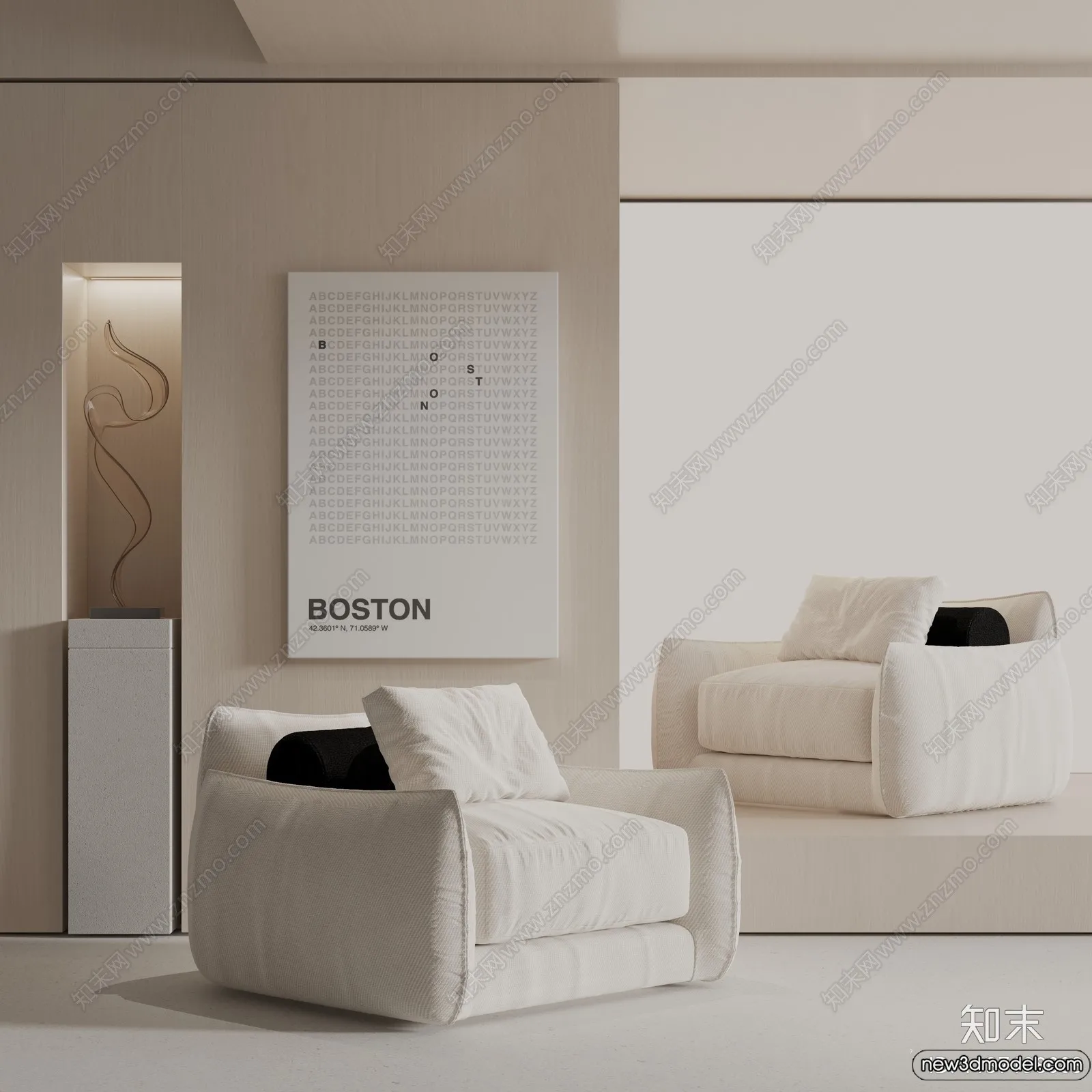 Sofa 3D Models - 3D Furniture for Living Room - 3D Interior - 222