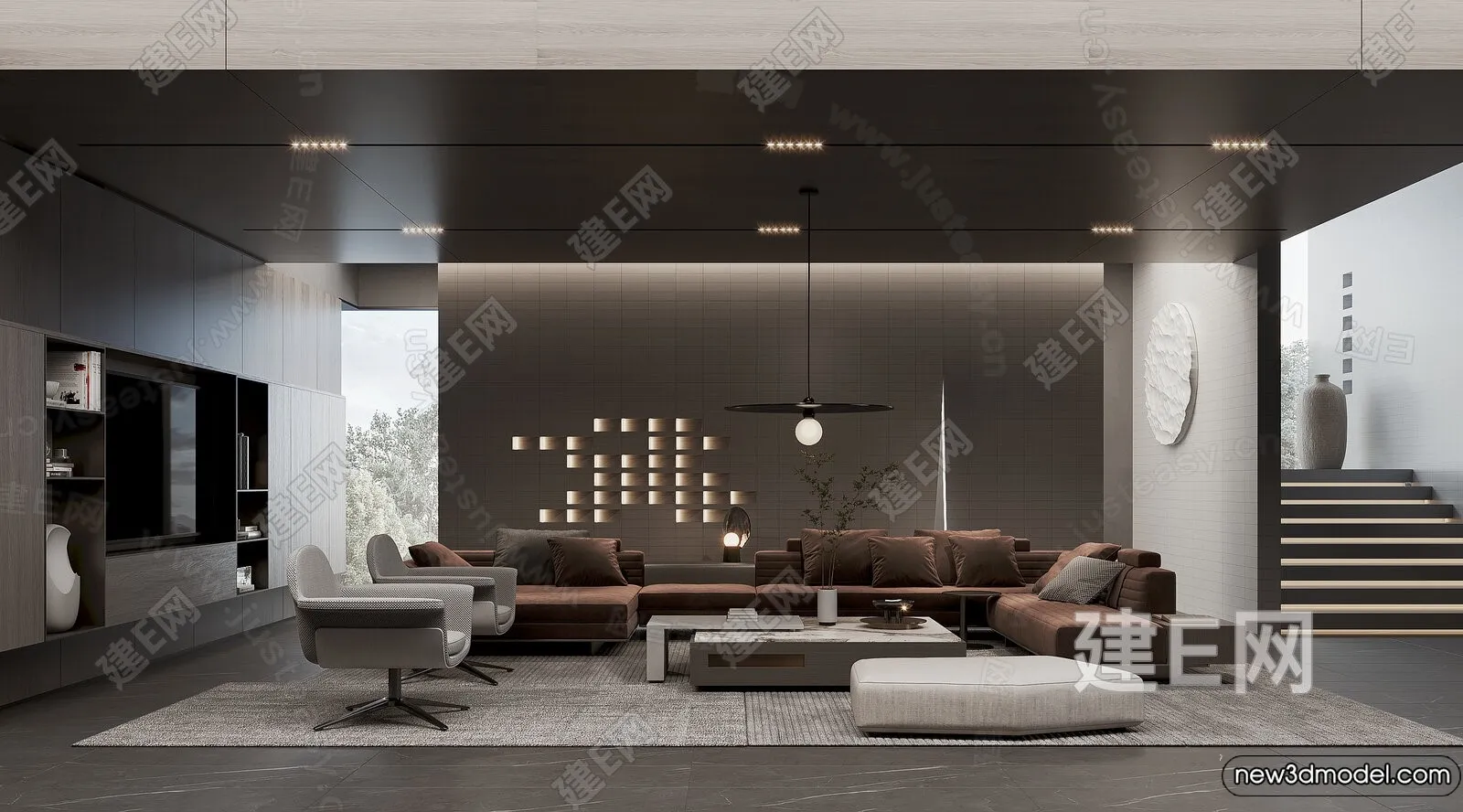 Sofa 3D Models - 3D Furniture for Living Room - 3D Interior - 224