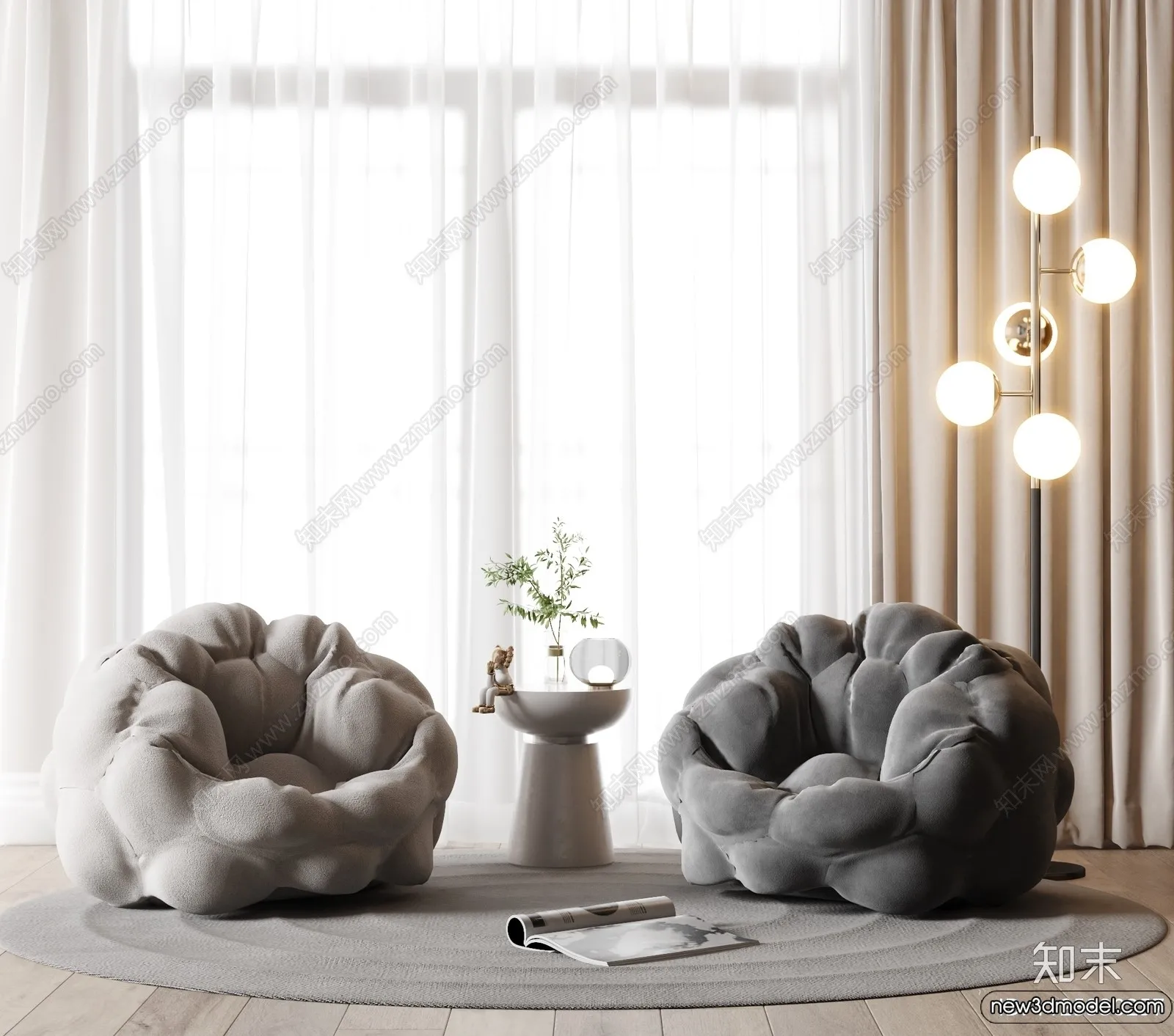 Sofa 3D Models - 3D Furniture for Living Room - 3D Interior - 229