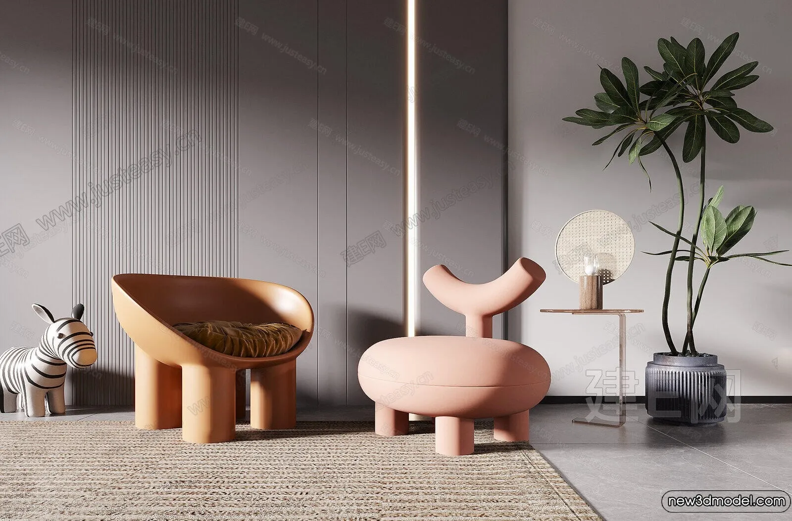 Sofa 3D Models - 3D Furniture for Living Room - 3D Interior - 243