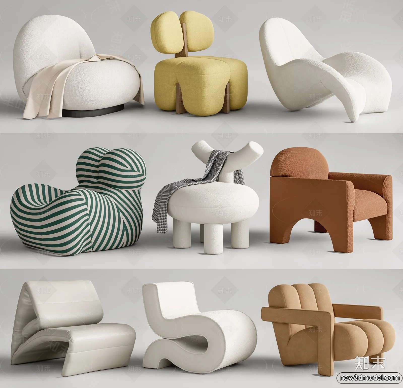 Sofa 3D Models - 3D Furniture for Living Room - 3D Interior - 254