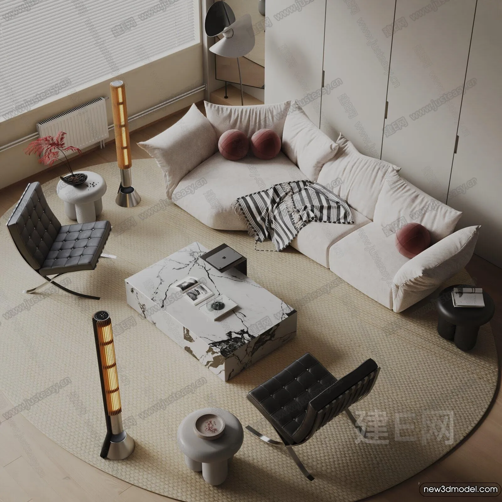 Sofa 3D Models - 3D Furniture for Living Room - 3D Interior - 260