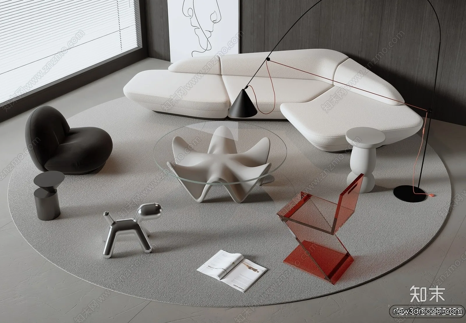 Sofa 3D Models - 3D Furniture for Living Room - 3D Interior - 263