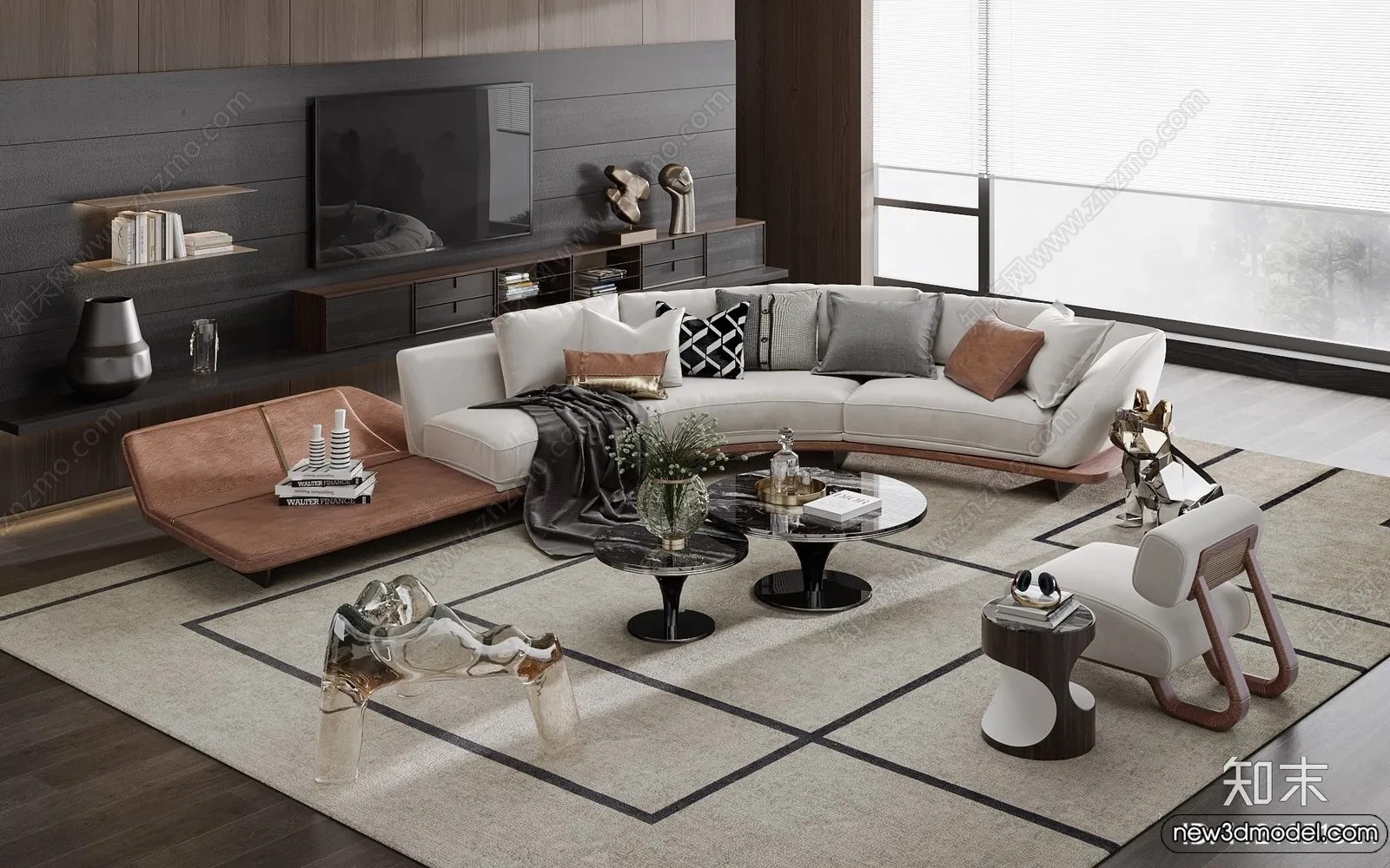 Sofa 3D Models - 3D Furniture for Living Room - 3D Interior - 266