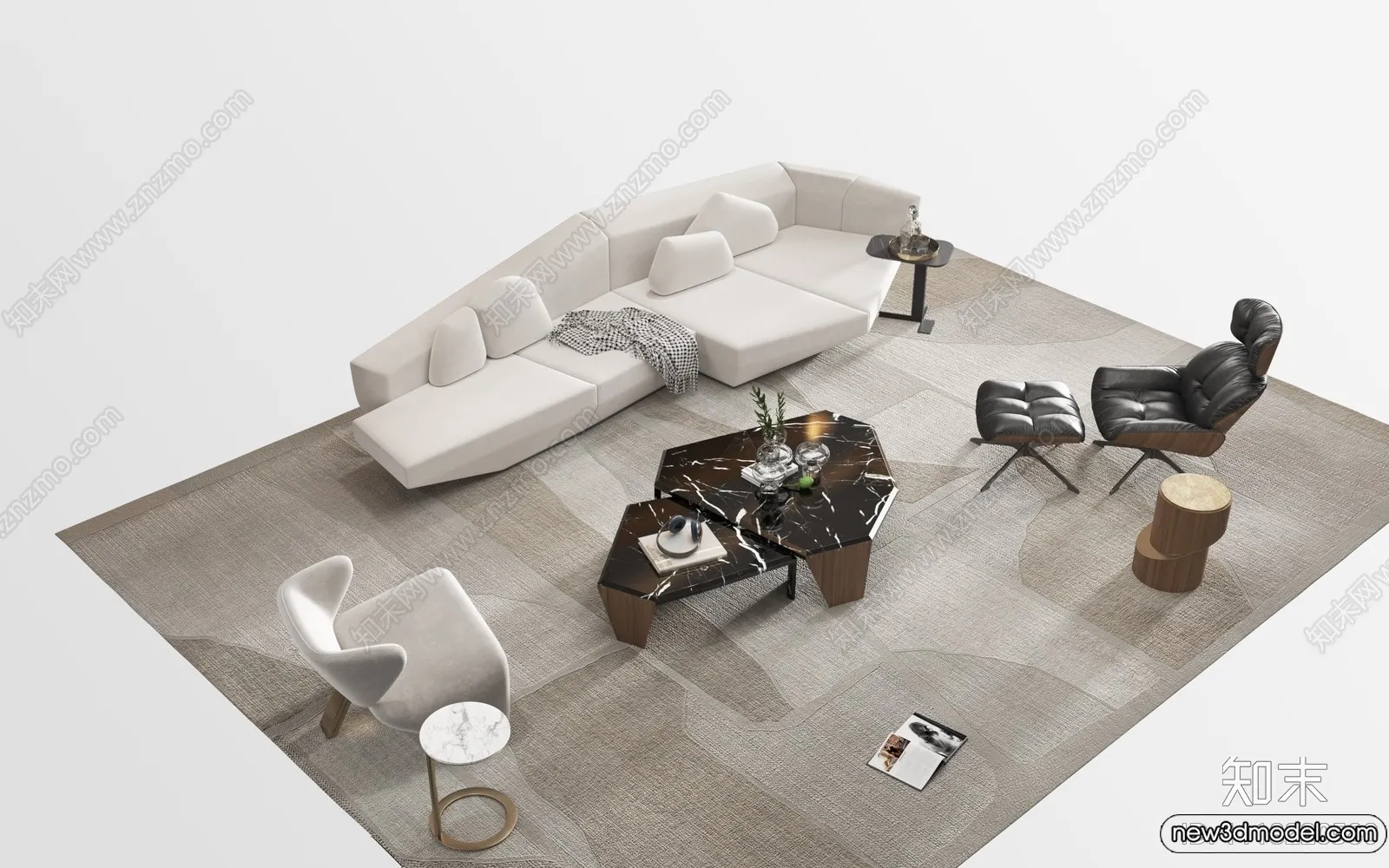 Sofa 3D Models - 3D Furniture for Living Room - 3D Interior - 267